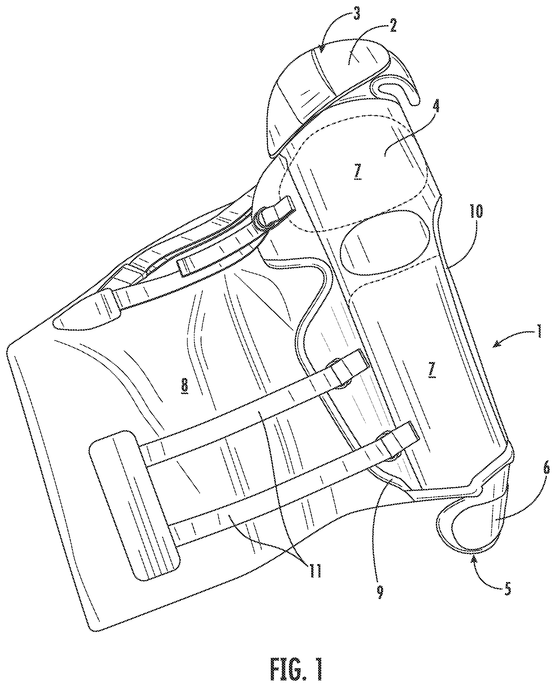 Patent US11812801 — Protective leg device and method — Figure 1
