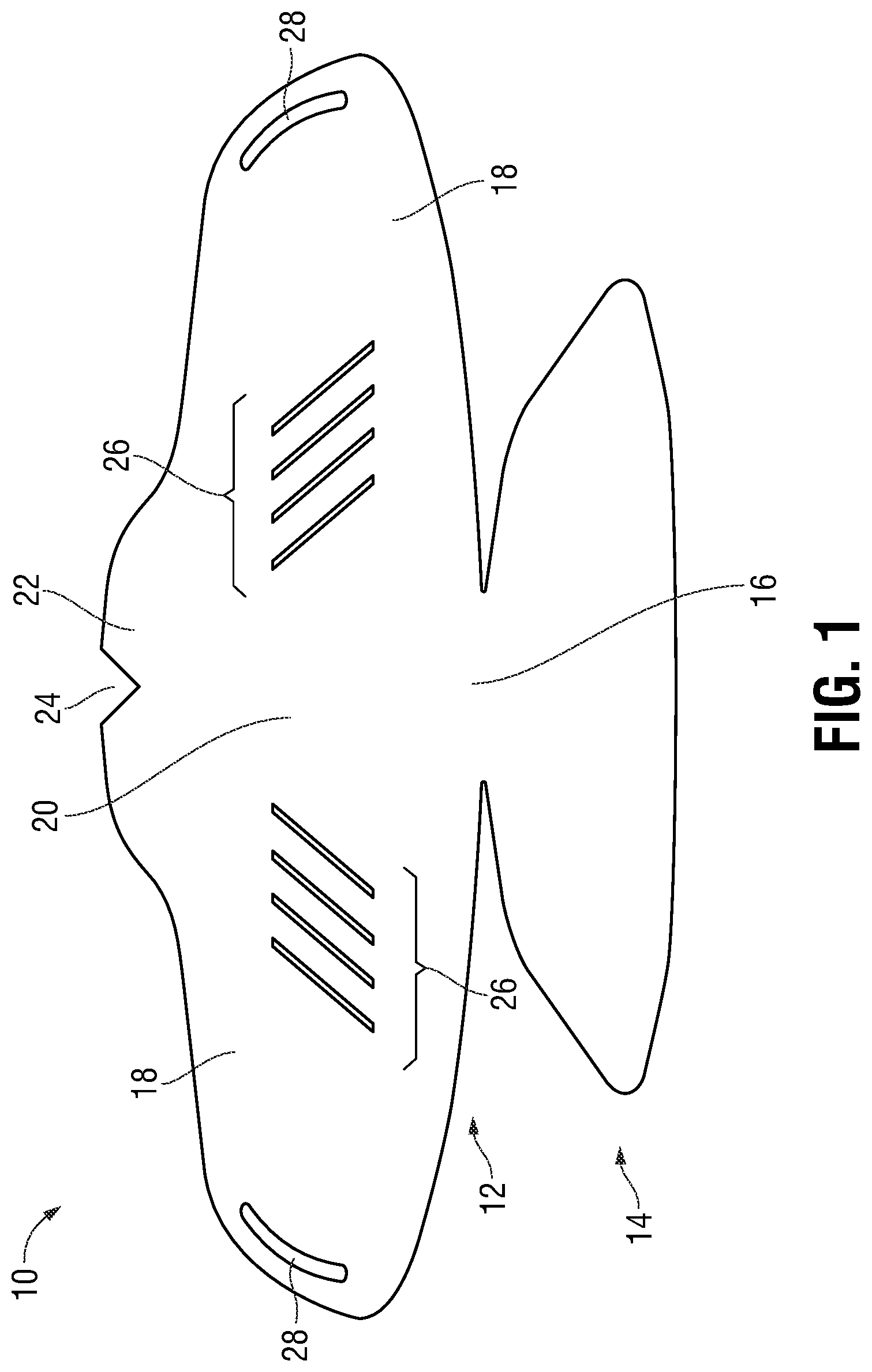 Patent US11812802 — Protective shields and protective shield assemblies for individual respirators and face masks — Figure 1