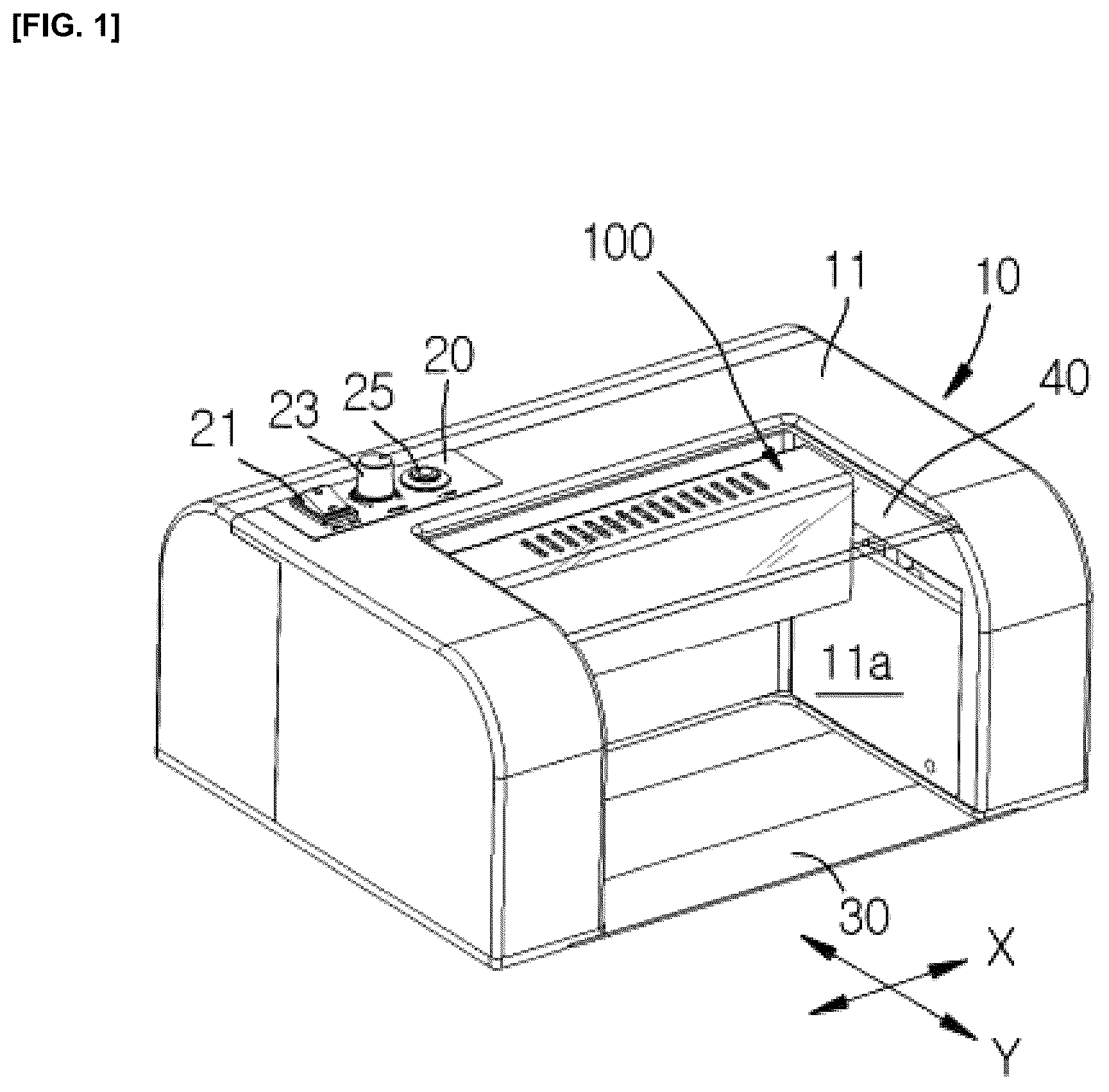 Patent US11812834 — Ultraviolet curing apparatus for nail art — Figure 1