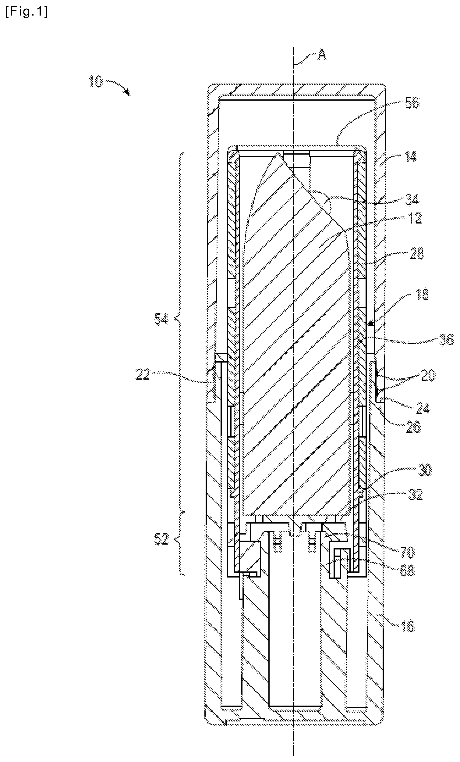 Patent US11812840 — Container for a cosmetic product and refill for such a container — Figure 1
