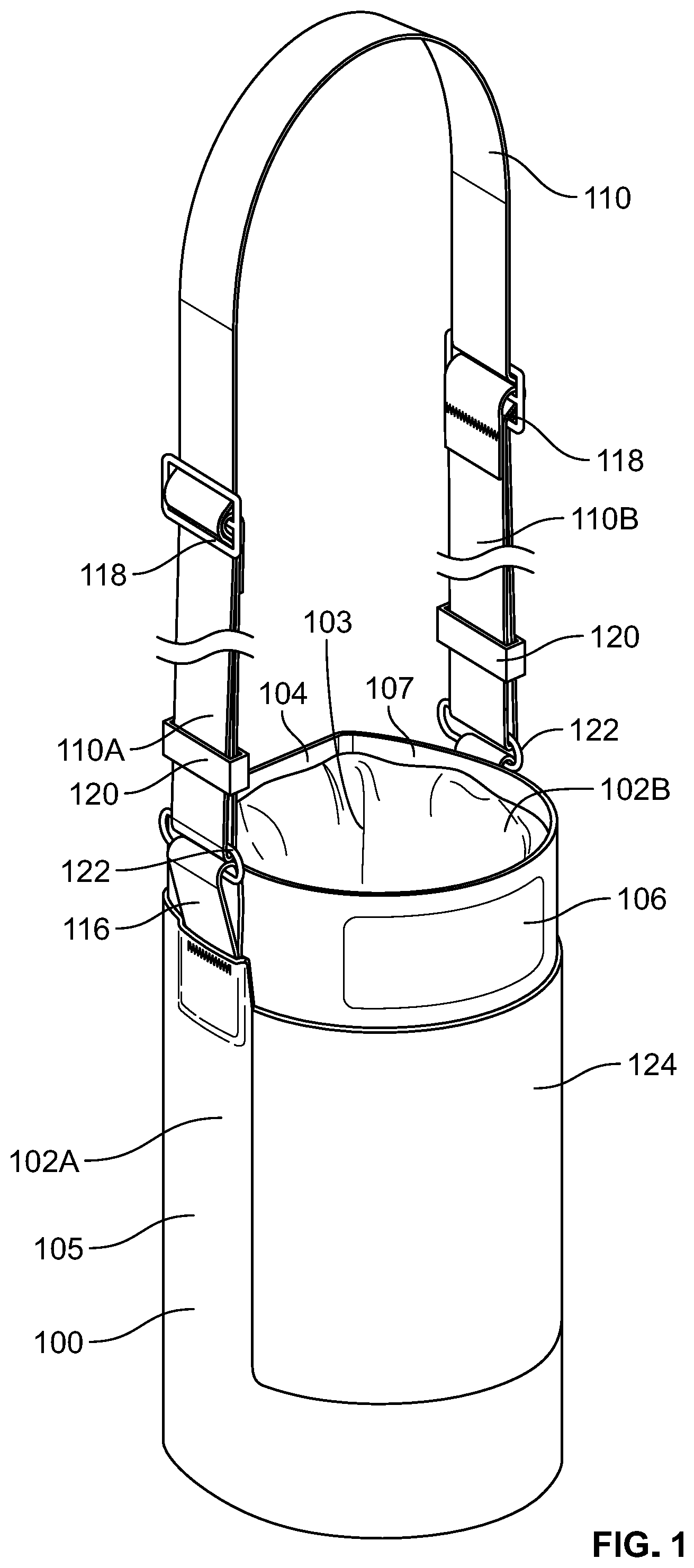 Patent US11812843 — Holder for container — Figure 1