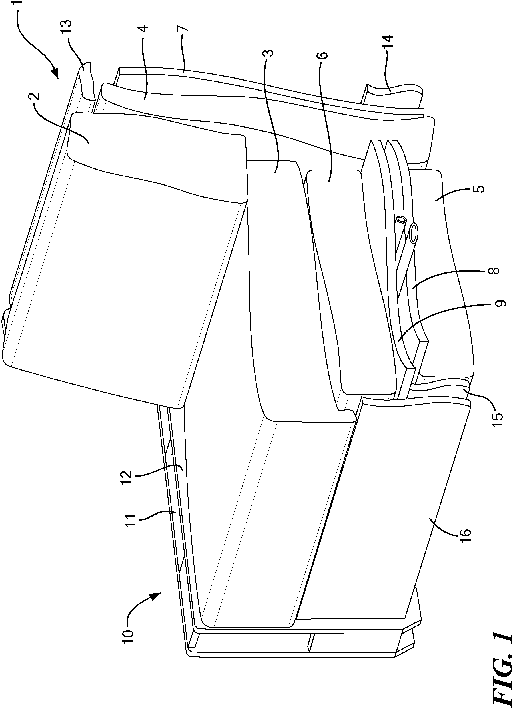 Patent US11812855 — Easily operated sofa bed — Figure 1