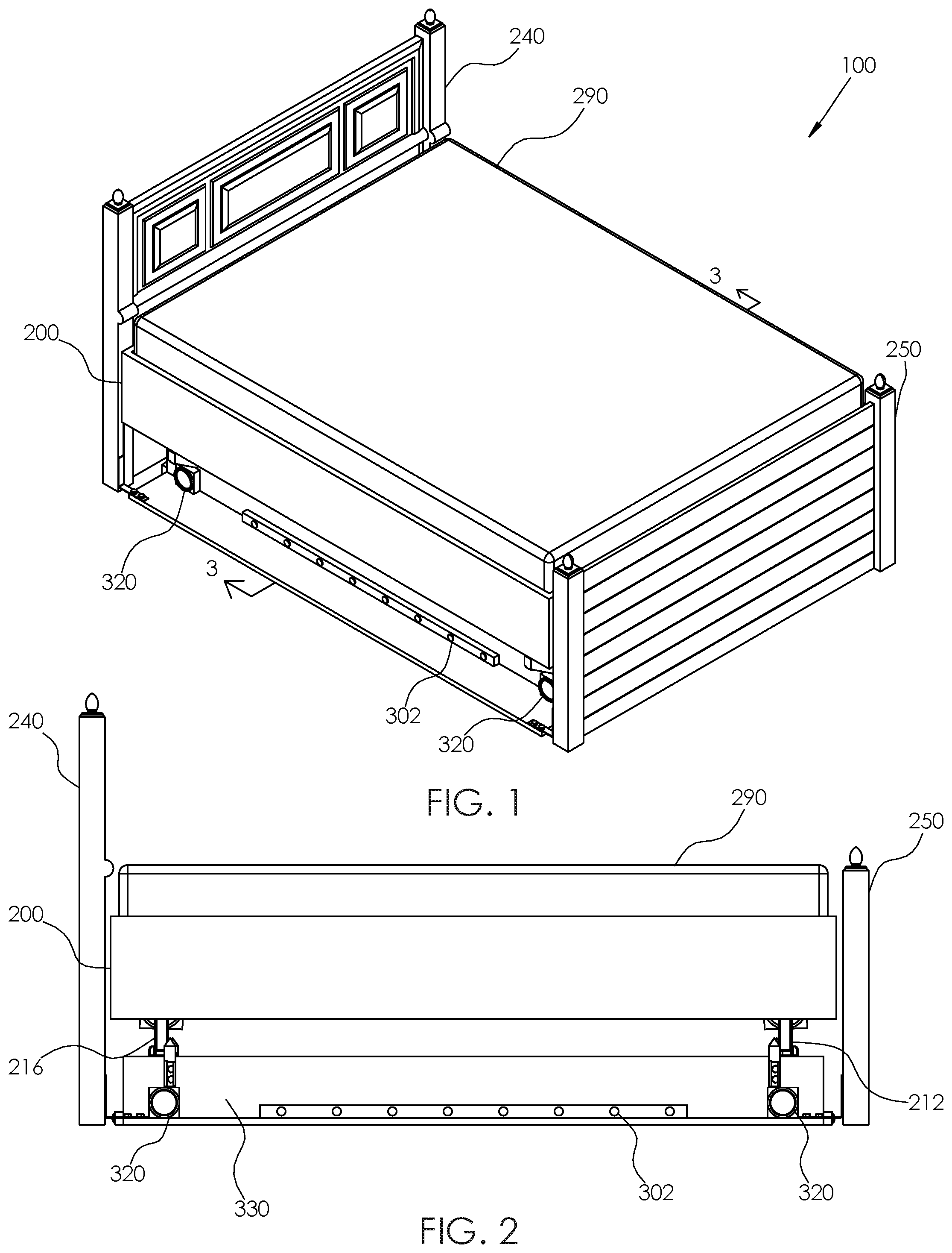 Patent US11812858 — Programmable rocking bed — Figure 1