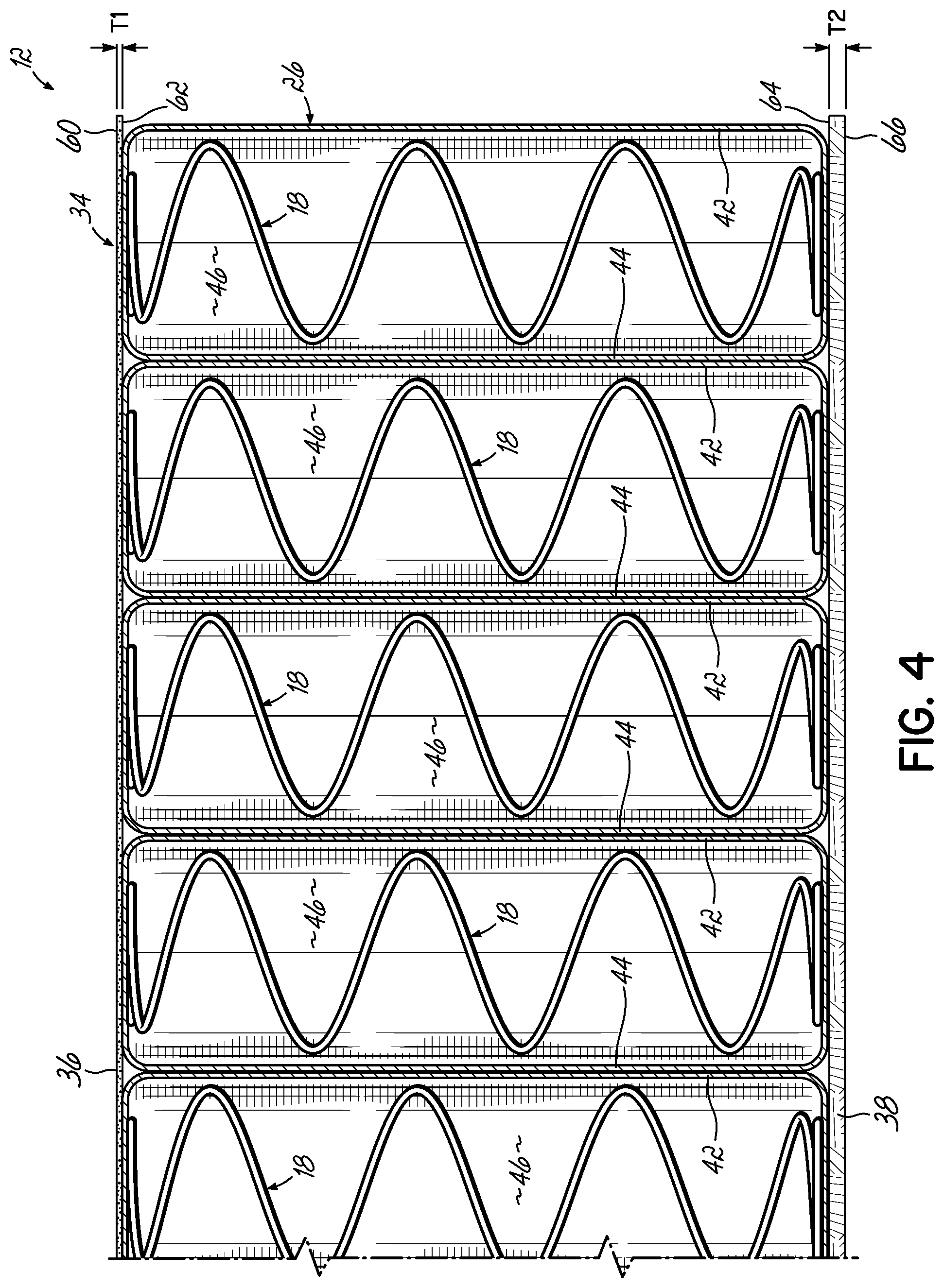 Patent US11812860 Figure 4 – Method of making pocketed spring assembly with substrate