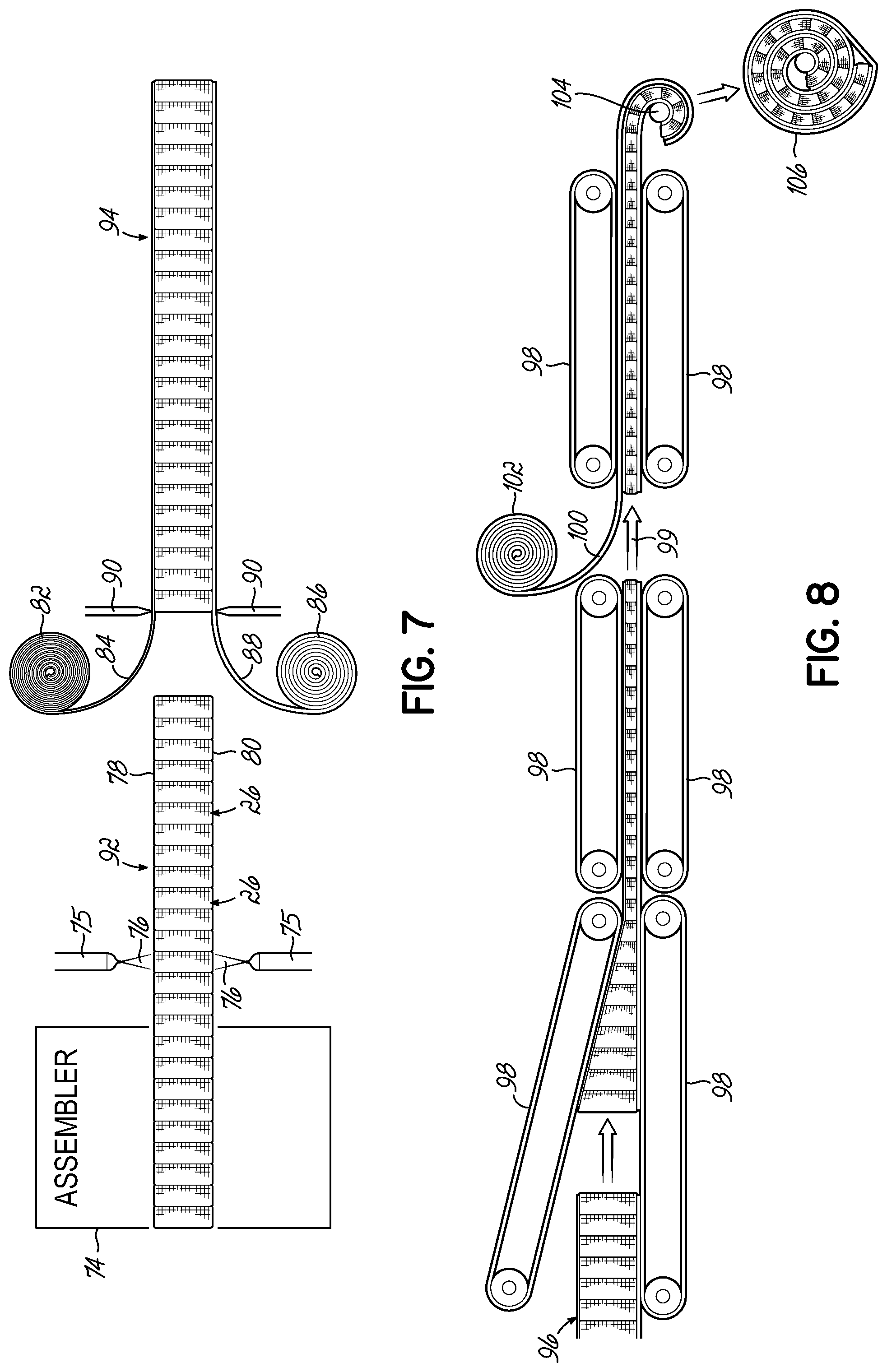 Patent US11812860 Figure 8 – Method of making pocketed spring assembly with substrate