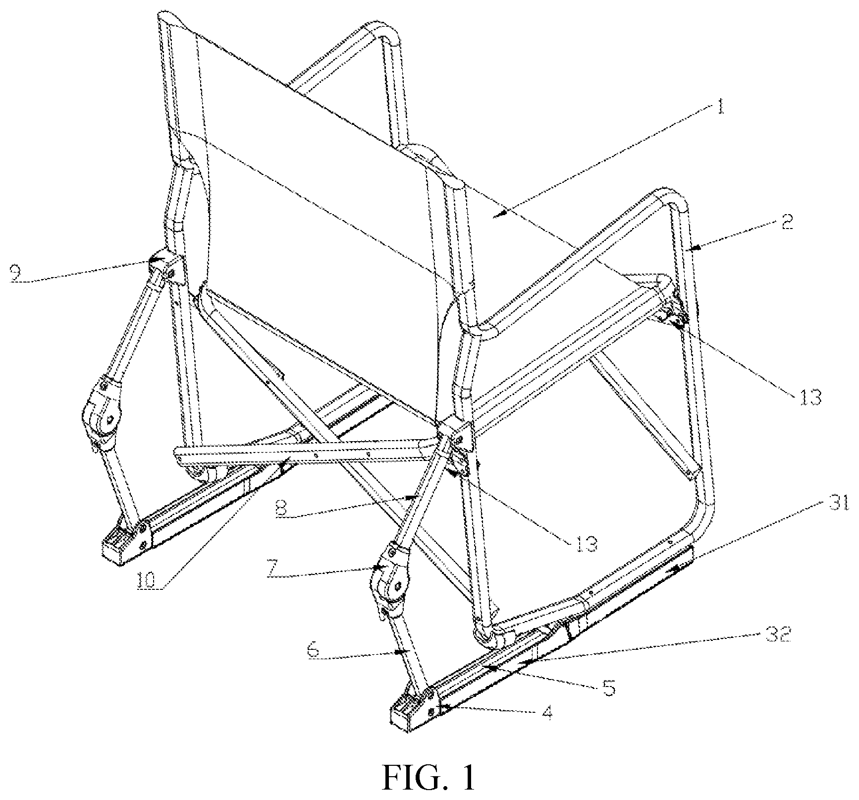 Patent US11812862 — Foldable rocking chair — Figure 1