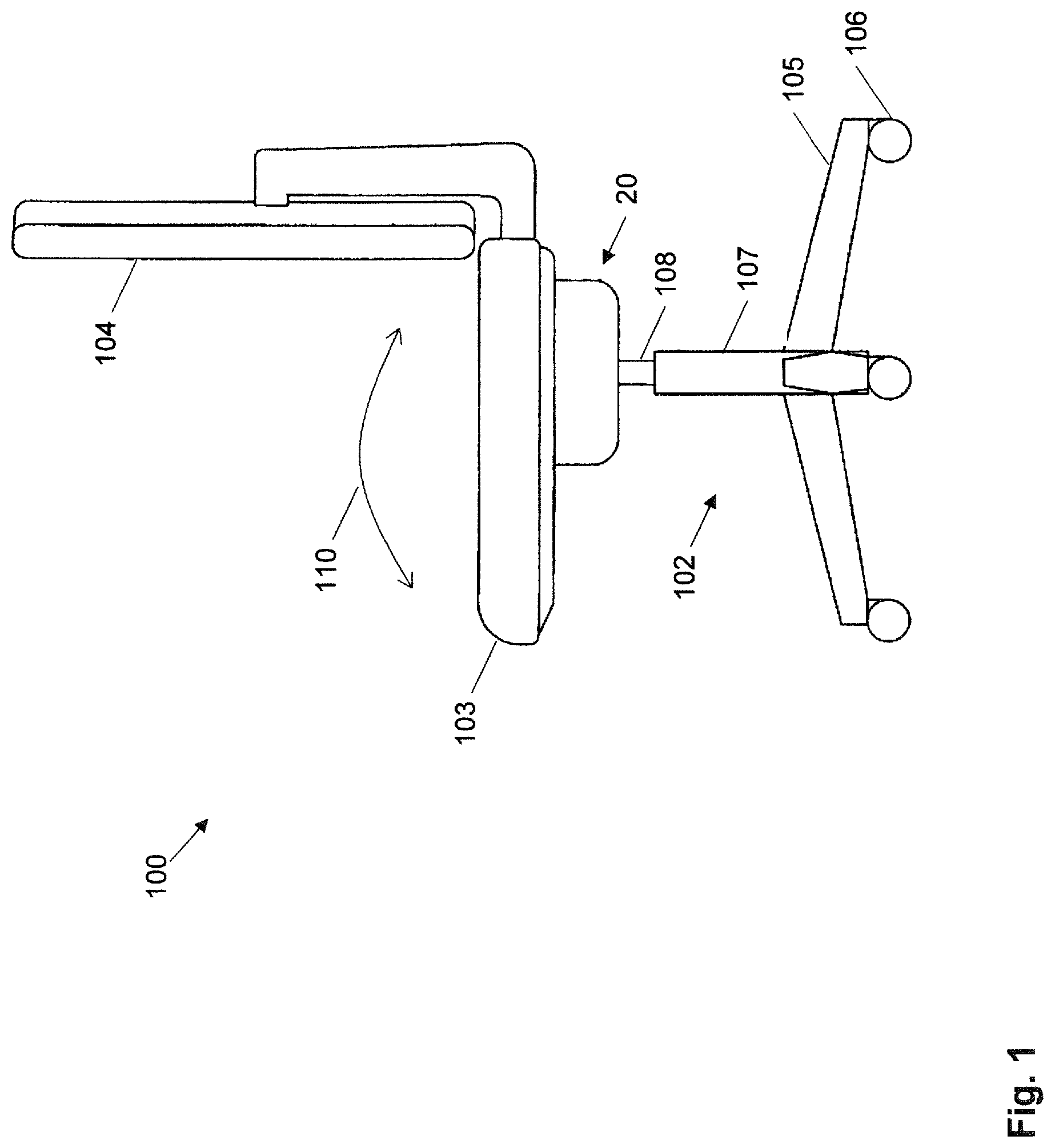 Patent US11812865 — Control mechanism for a chair — Figure 1
