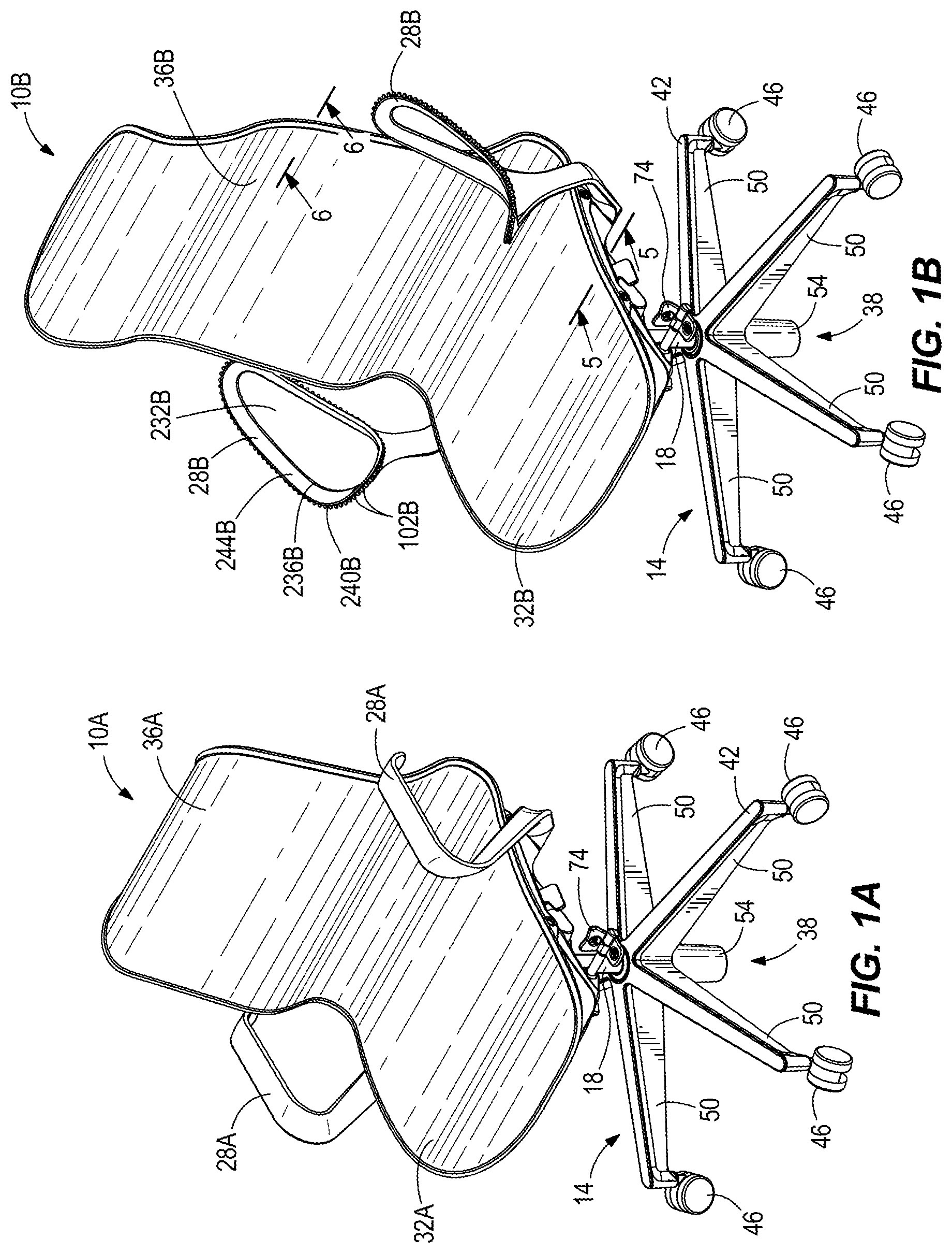 Patent US11812866 — Attachment structure for suspension seating — Figure 1