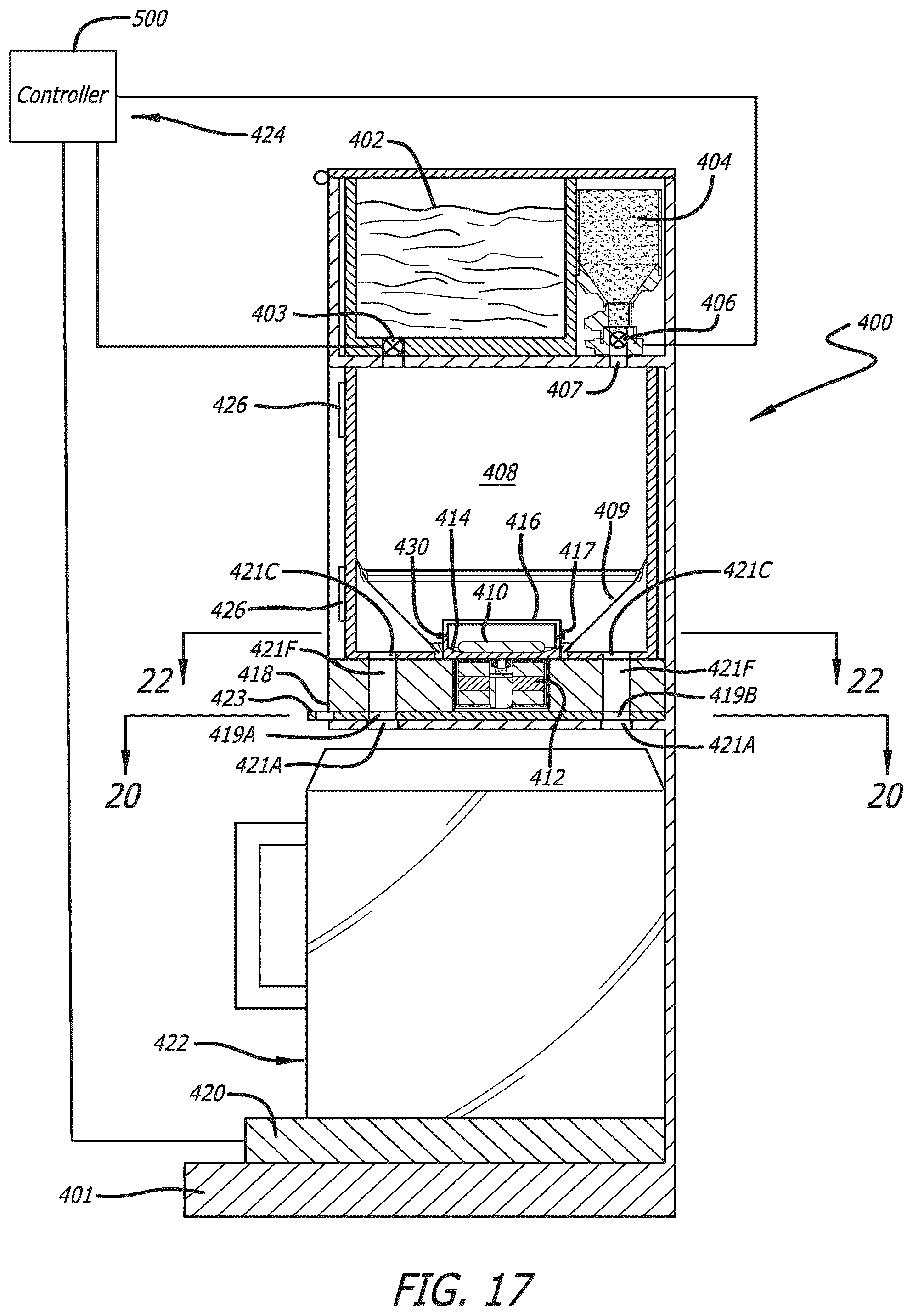 Patent US11812888 Figure 17 – Magnetically driven beverage brewing and cleaning system