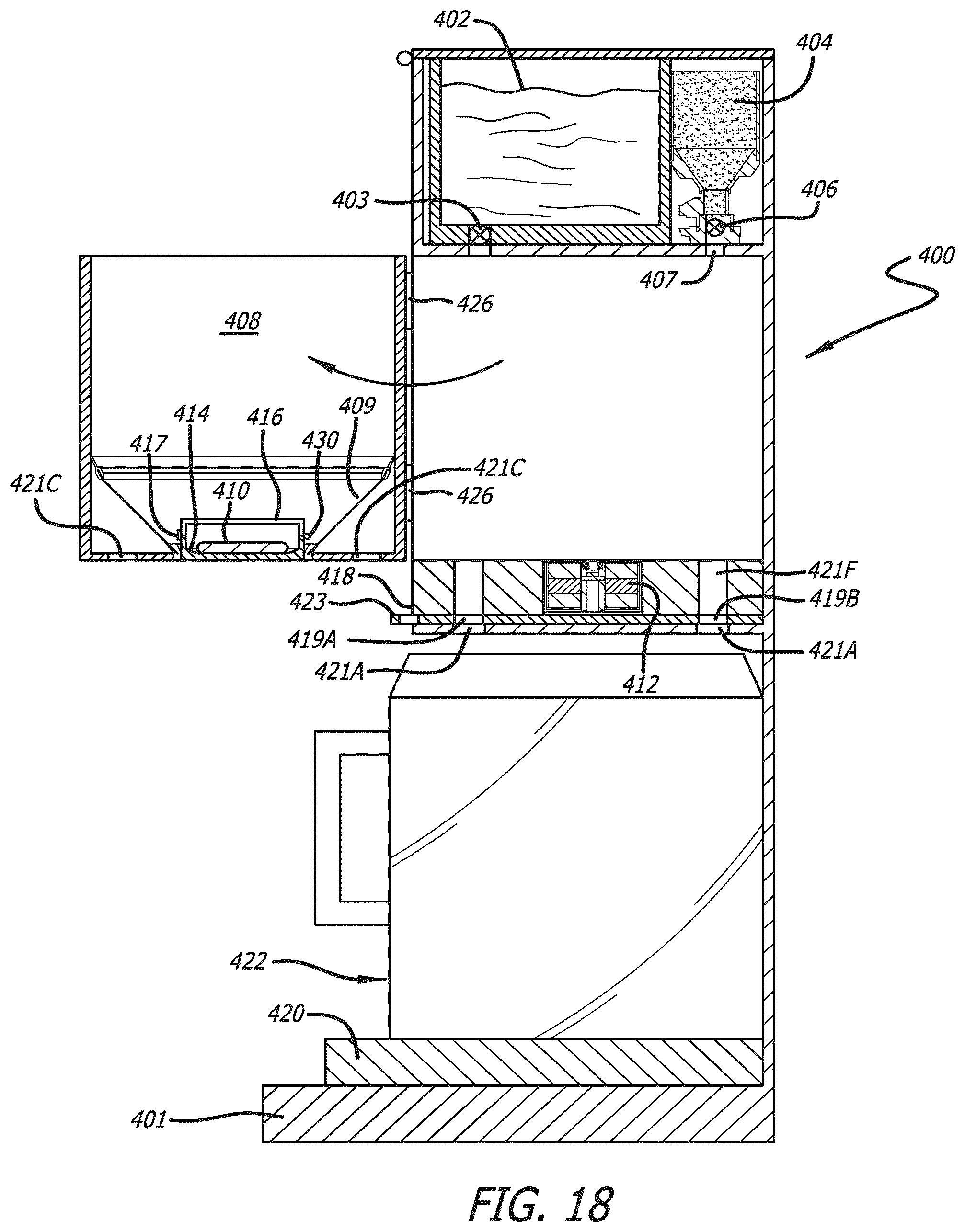 Patent US11812888 Figure 18 – Magnetically driven beverage brewing and cleaning system
