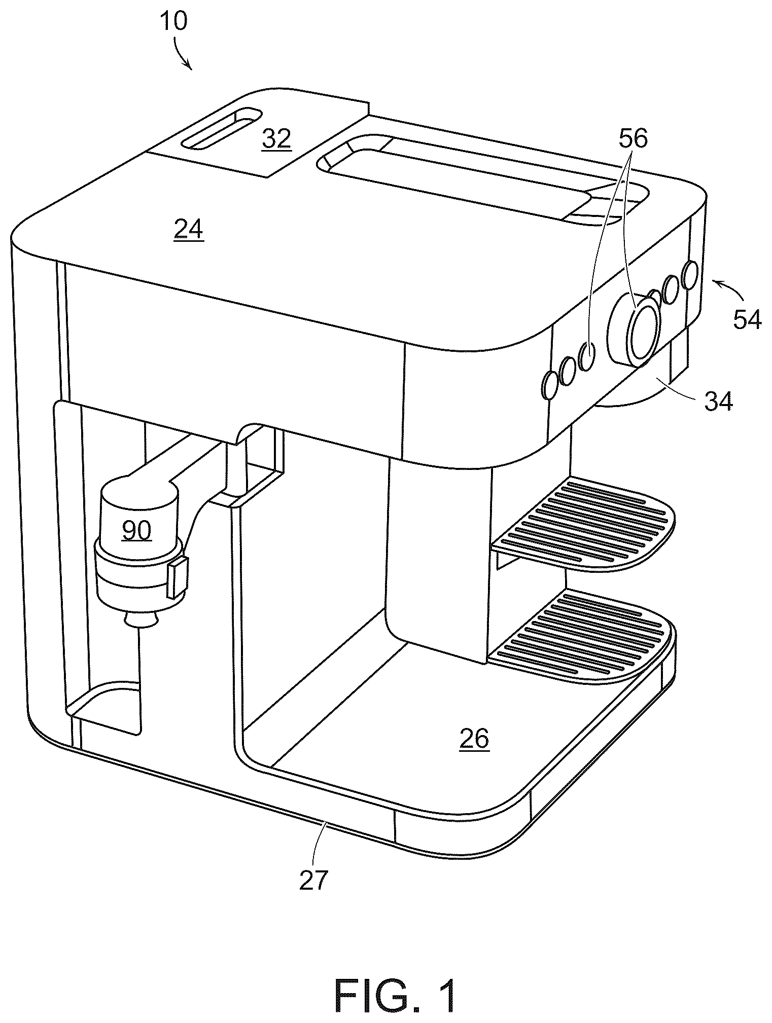 Patent US11812892 — Fluid texturing device — Figure 1