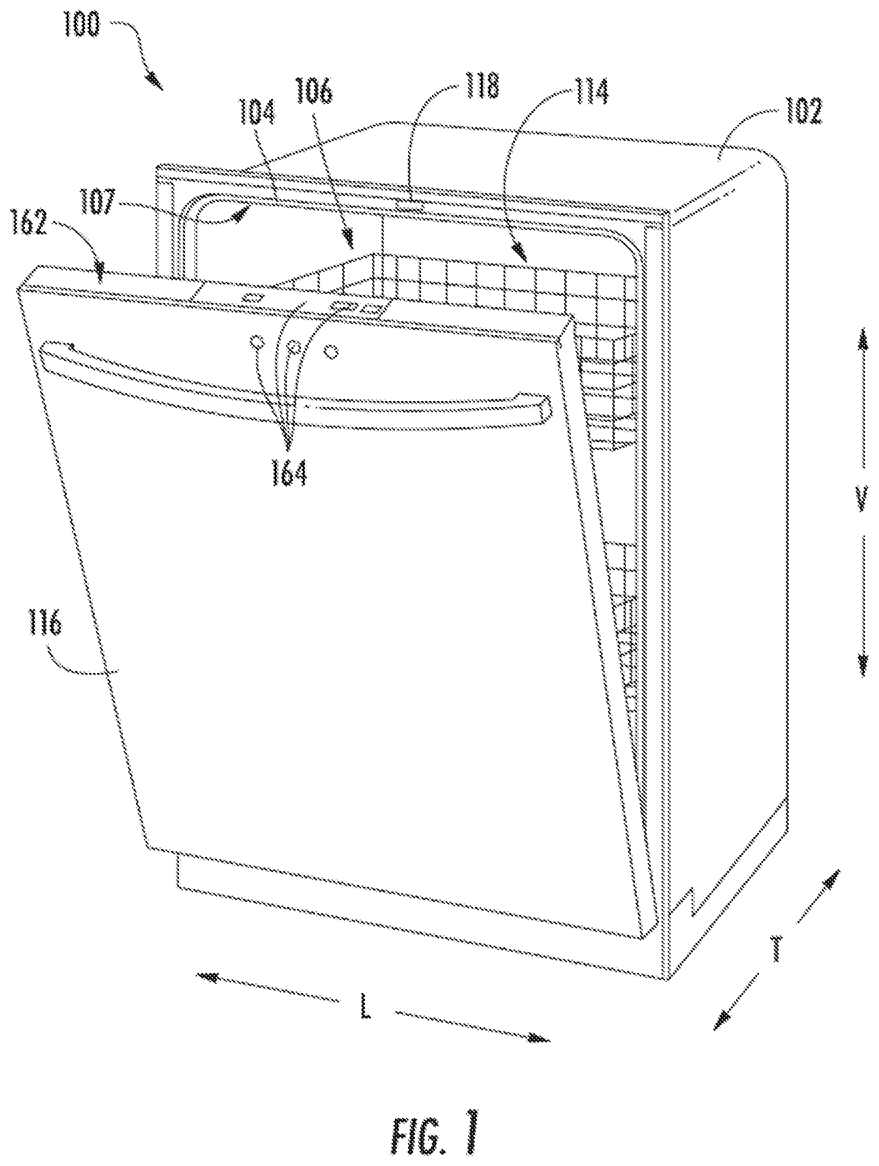 Patent US11812910 — Dishwashing appliances and methods for addressing obstruction therein — Figure 1