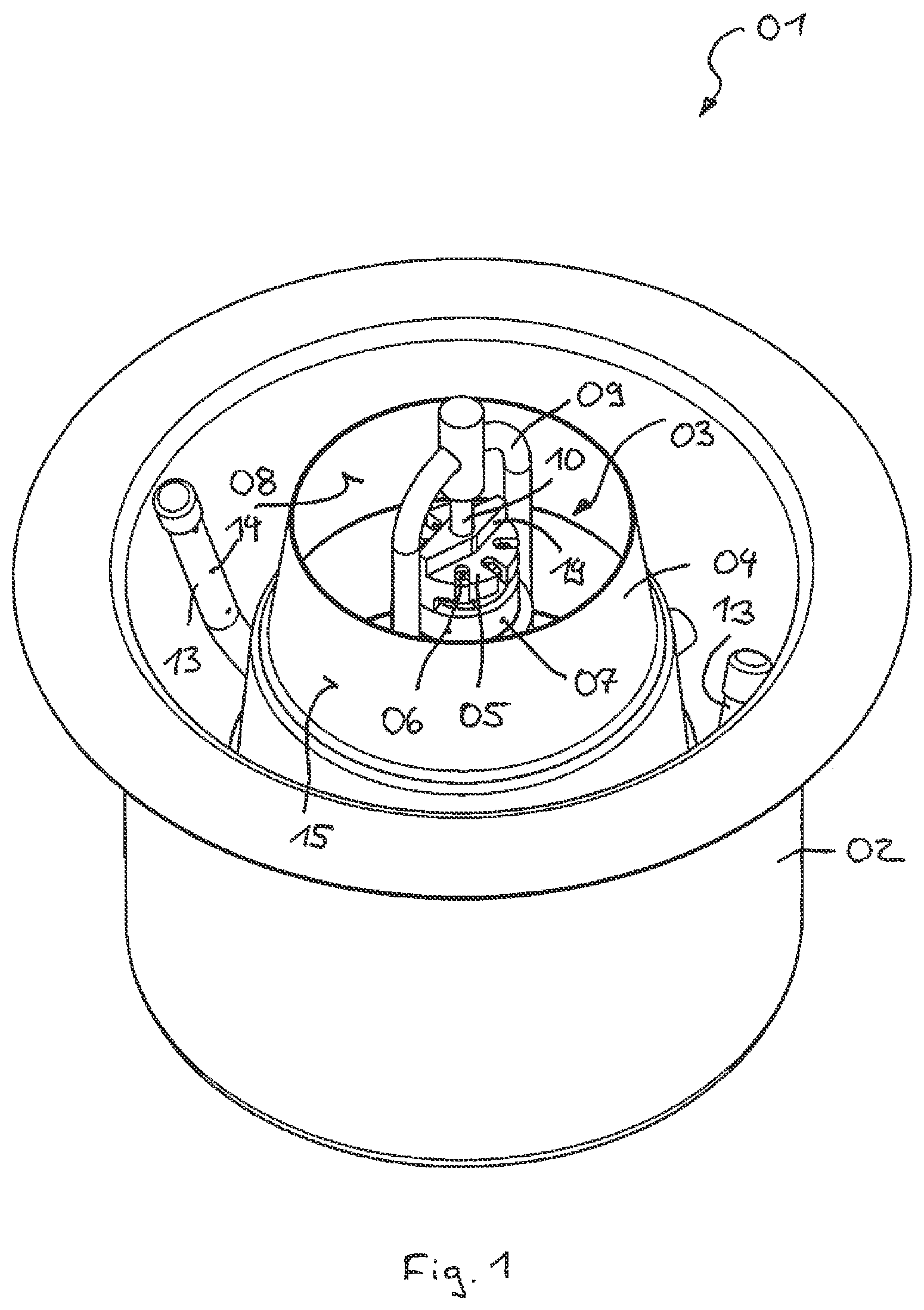 Patent US11812915 — Cleaning device for food vessels — Figure 1