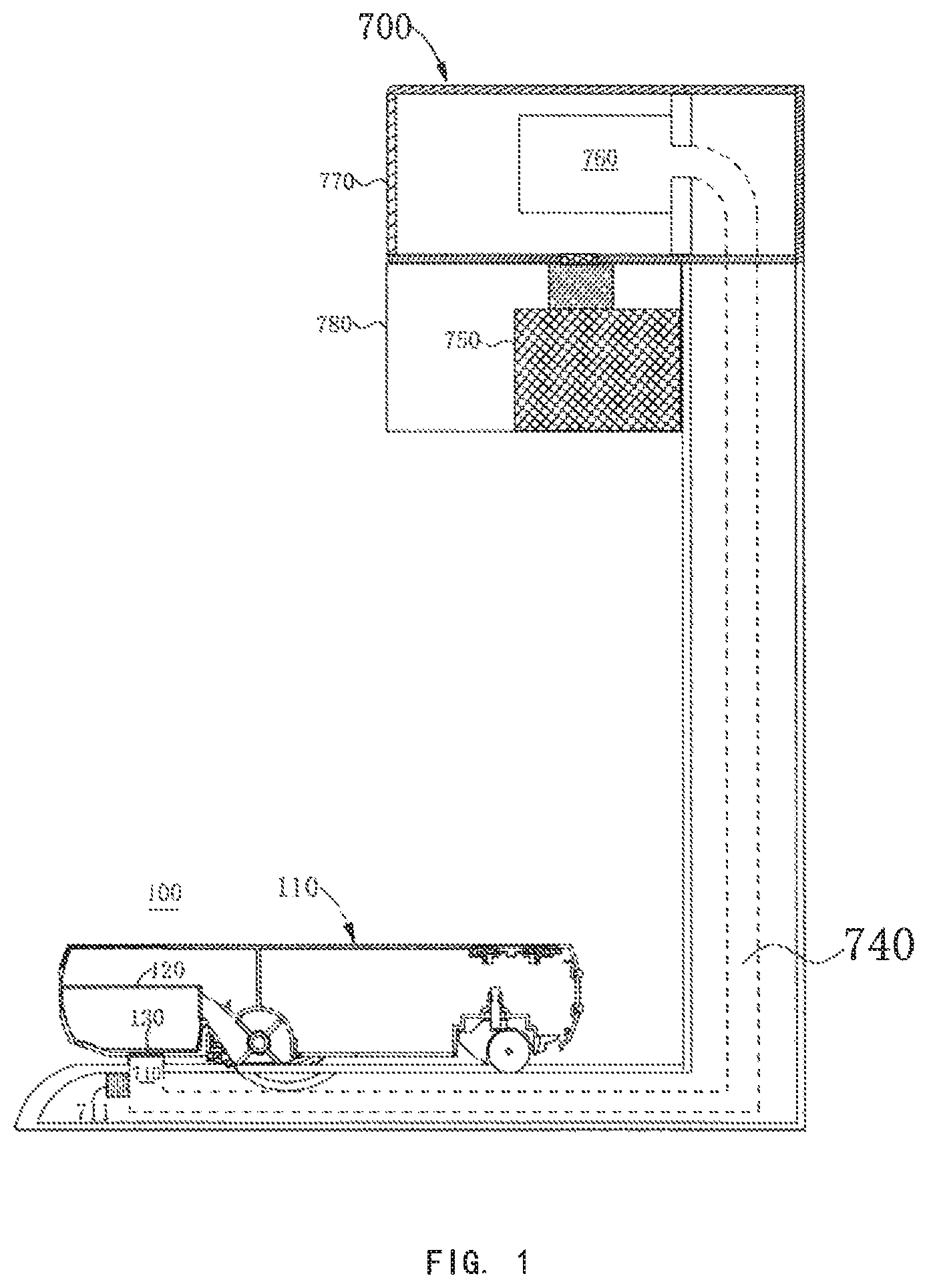 Patent US11812917 — Cleaning system — Figure 1