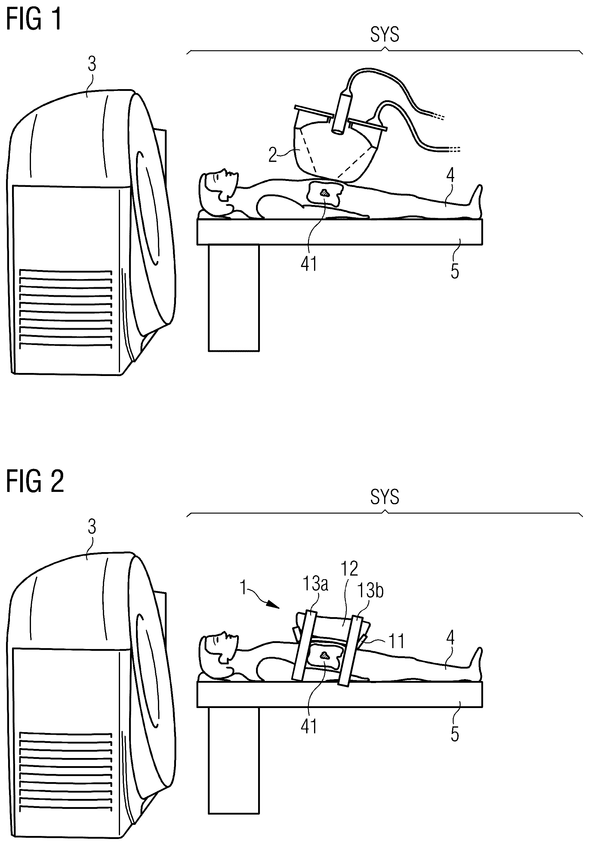 Patent US11812919 — Pressure control system for providing a pressure to be applied to a patient during a pre-interventional imaging process with an imaging system — Figure 1