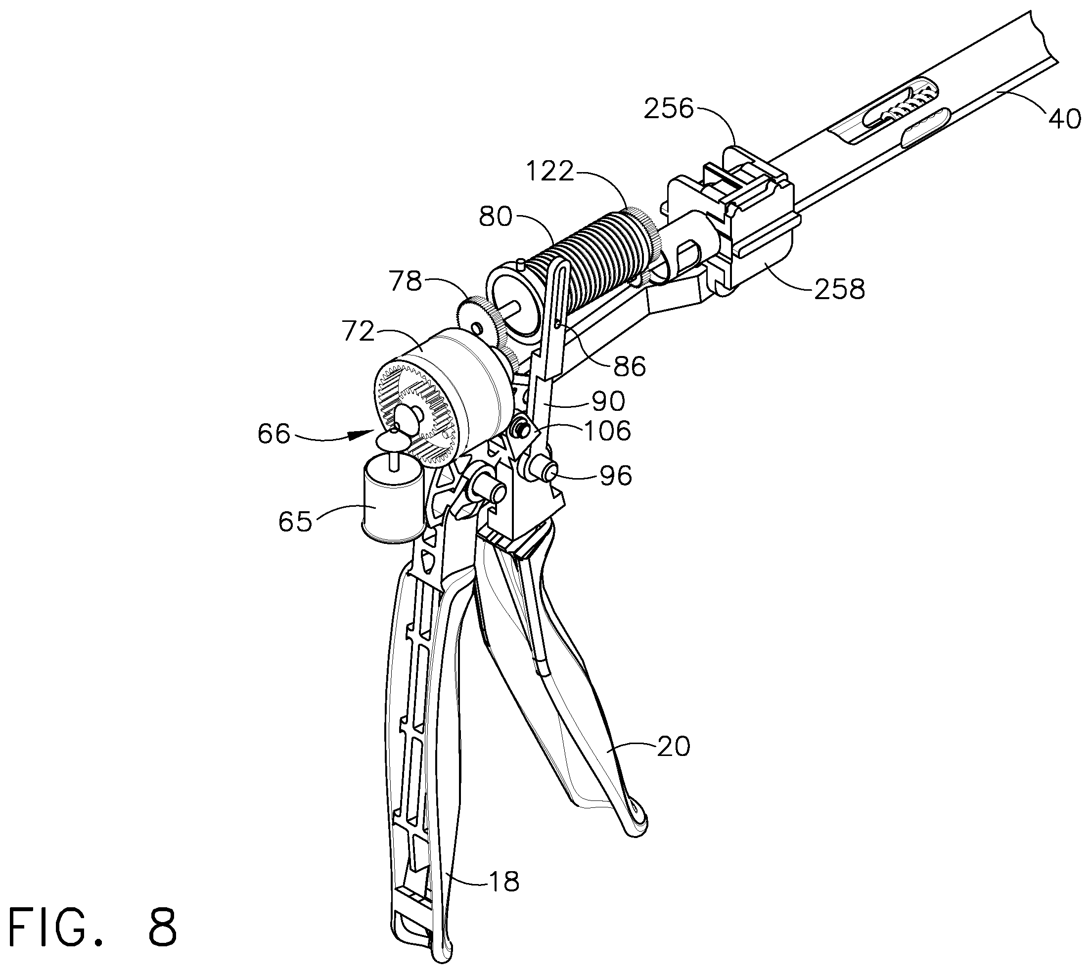 Patent US11812954 Figure 8 – Robotically-controlled motorized surgical instrument with an end effector