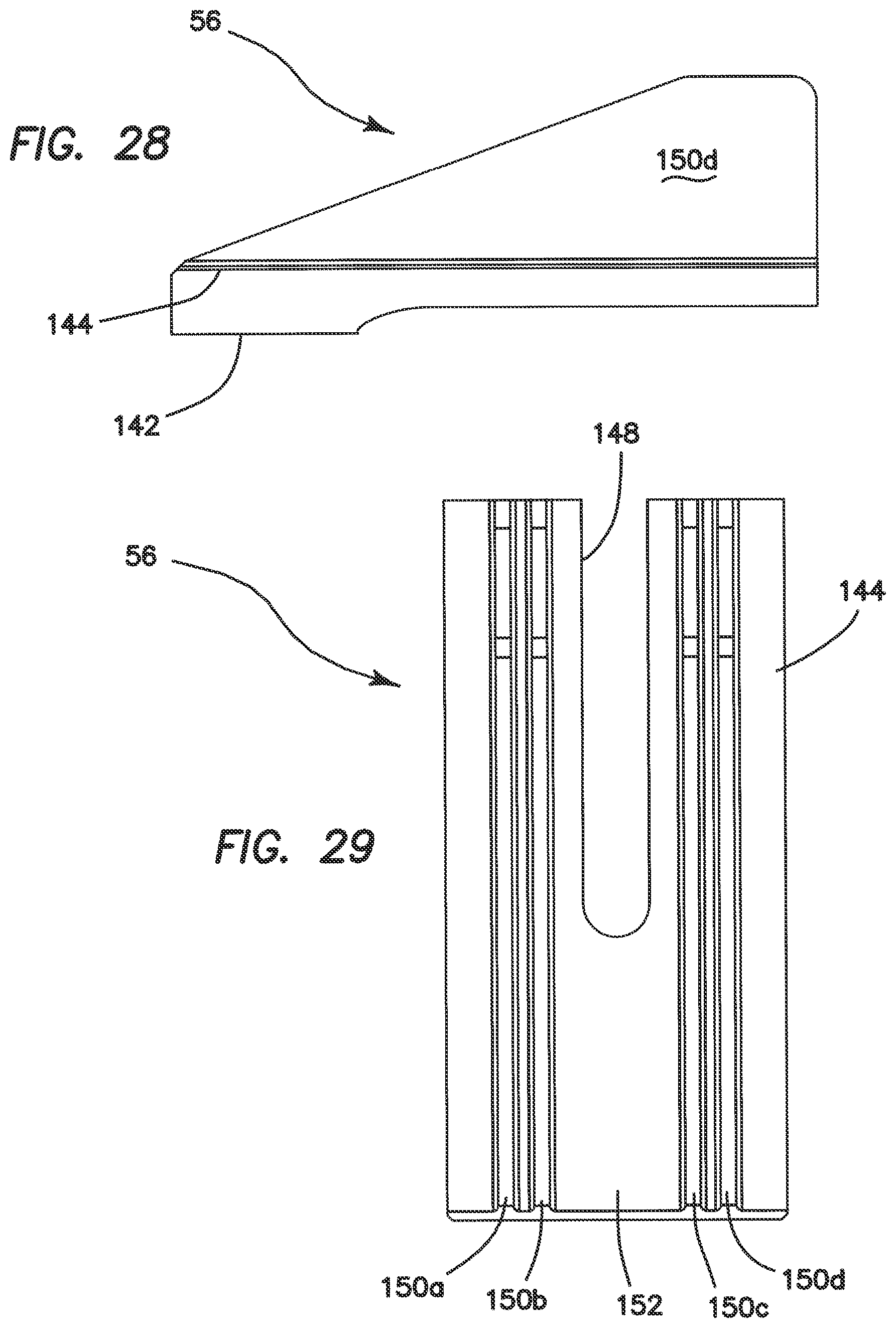Patent US11812963 Figure 16 – Surgical stapler with partial pockets