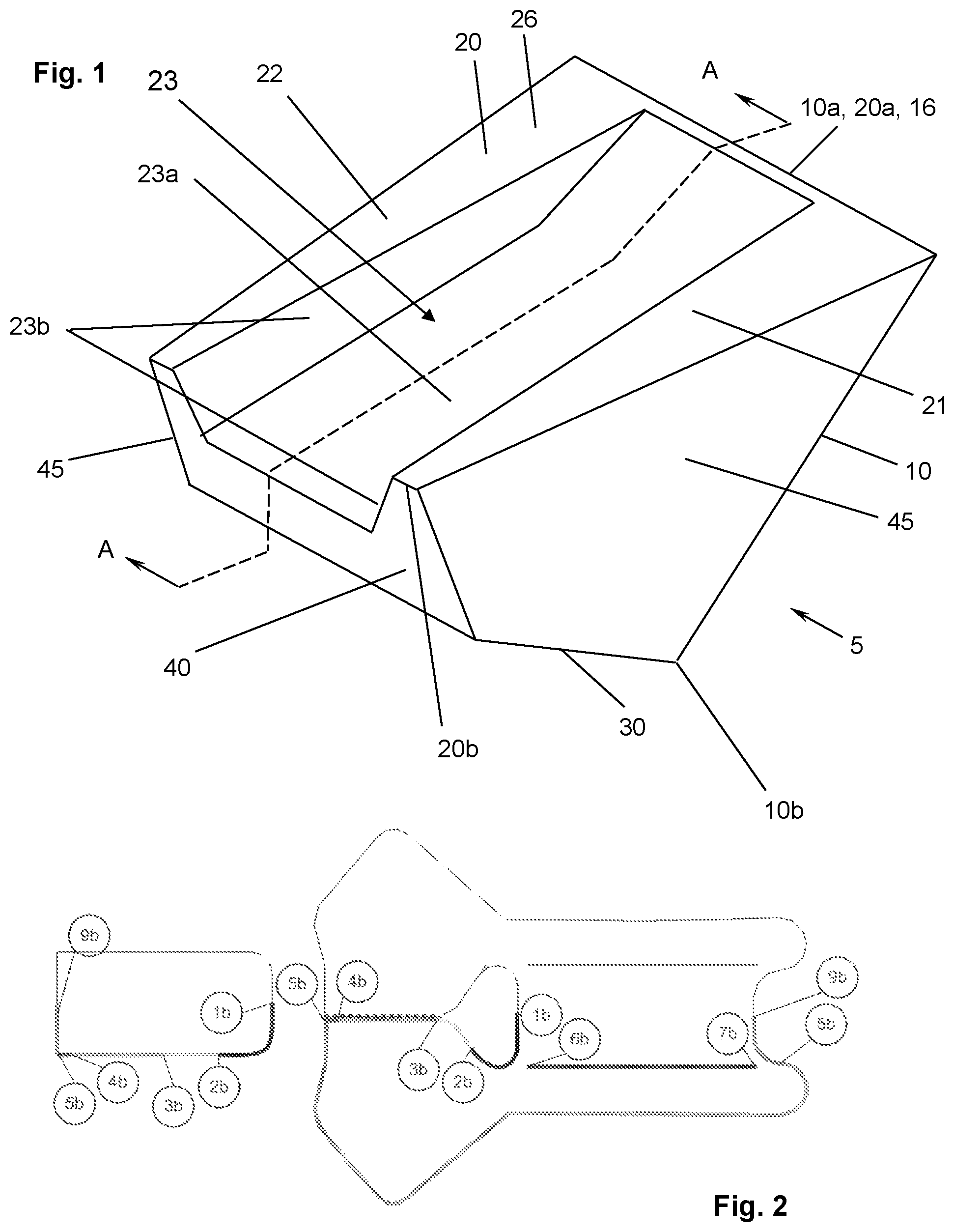 Patent US11814001 — Knee airbag, knee airbag module and steering assembly — Figure 1