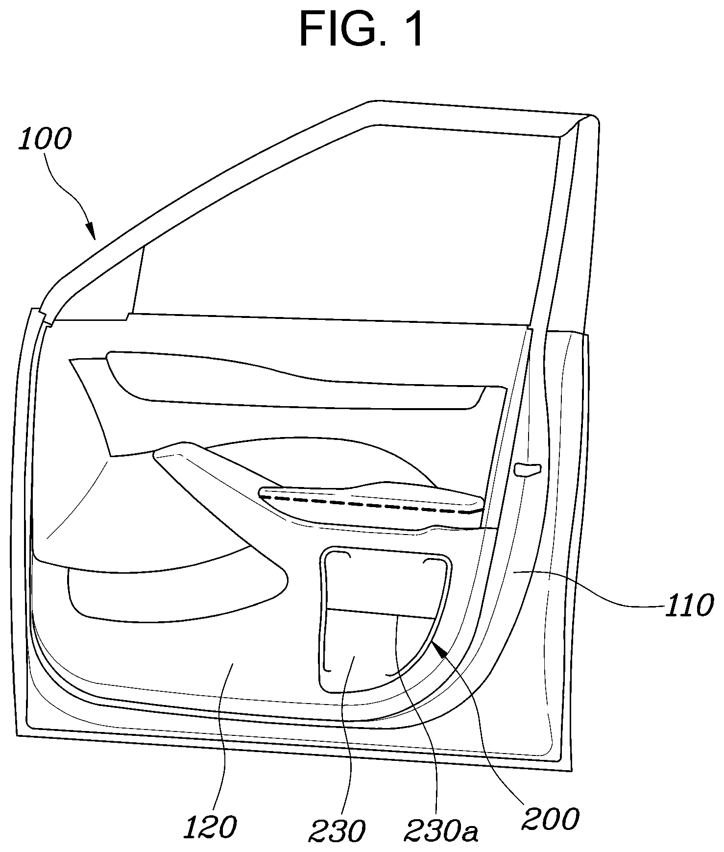 Patent US11814002 — Door-mounted air bag and control method for deploying same — Figure 1