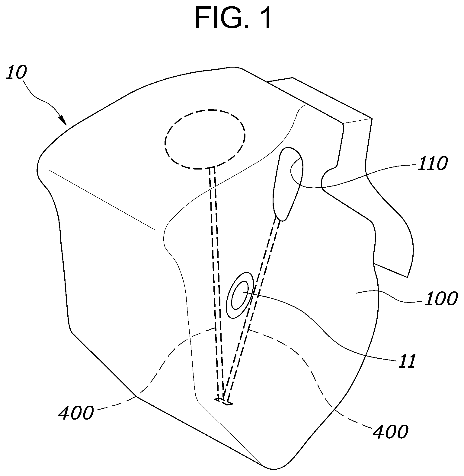 Patent US11814007 — Airbag device and method for manufacturing airbag cushion — Figure 1