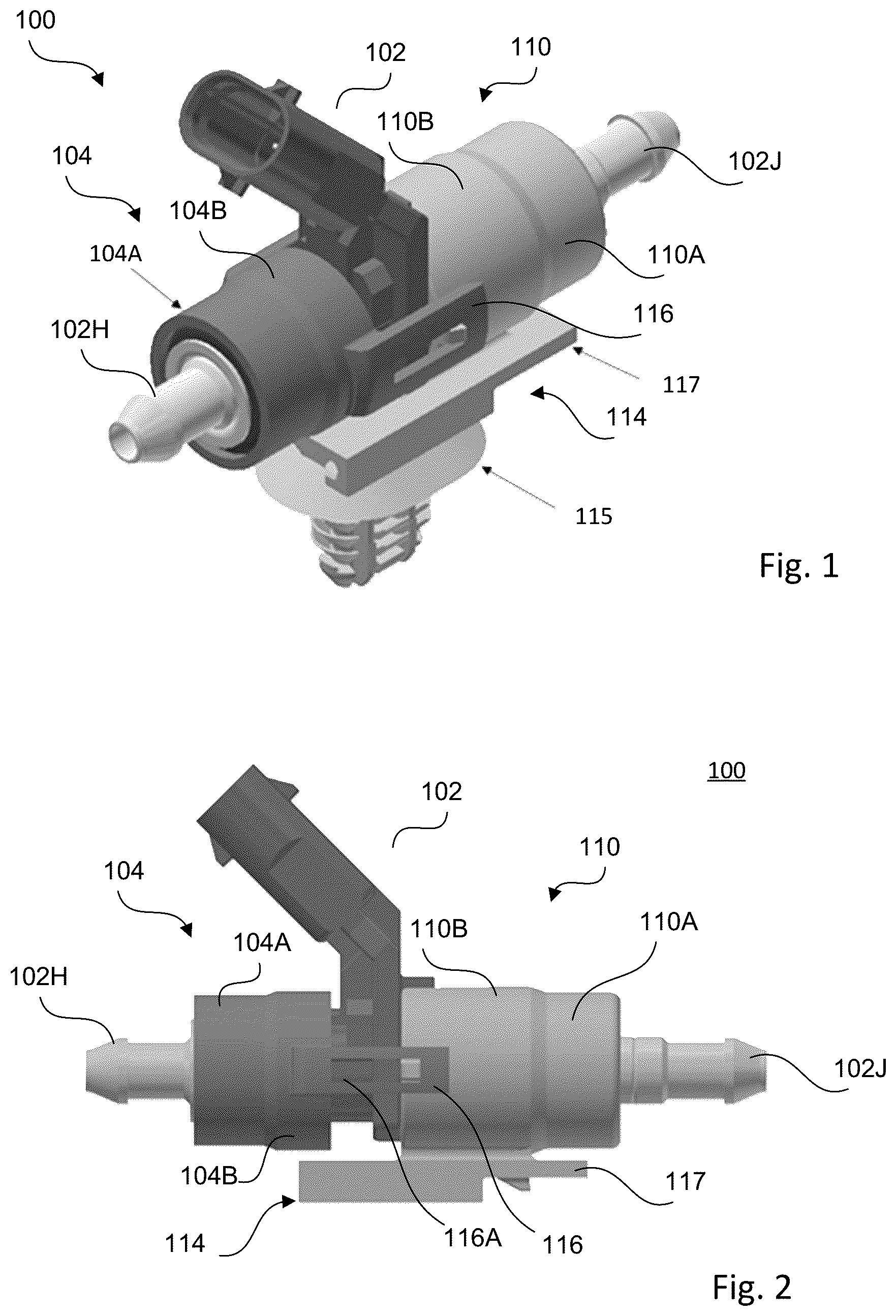 Patent US11814016 — Vehicle camera and sensor wash valve assembly — Figure 1