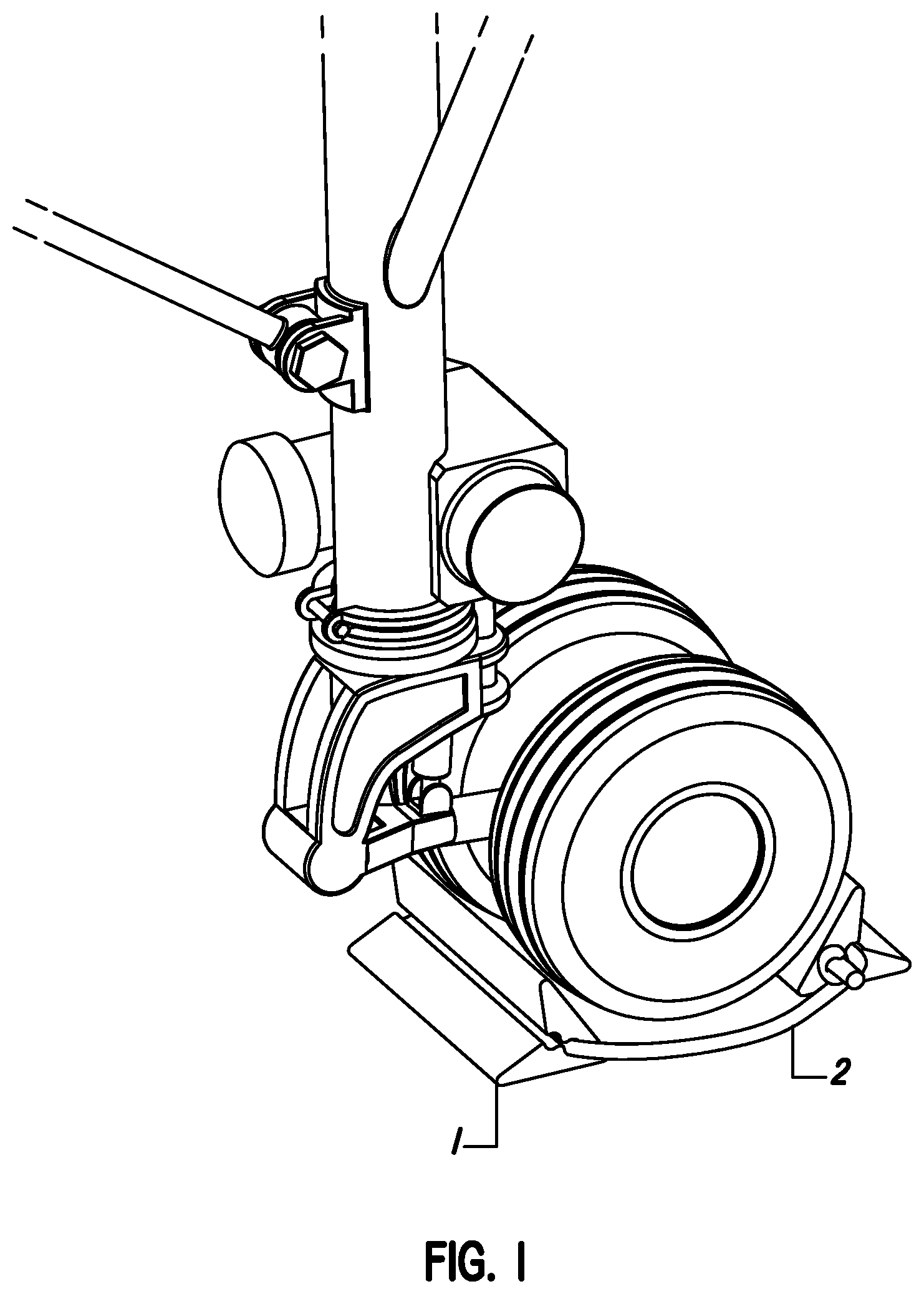 Patent US11814026 — Compression wheel chock system — Figure 1