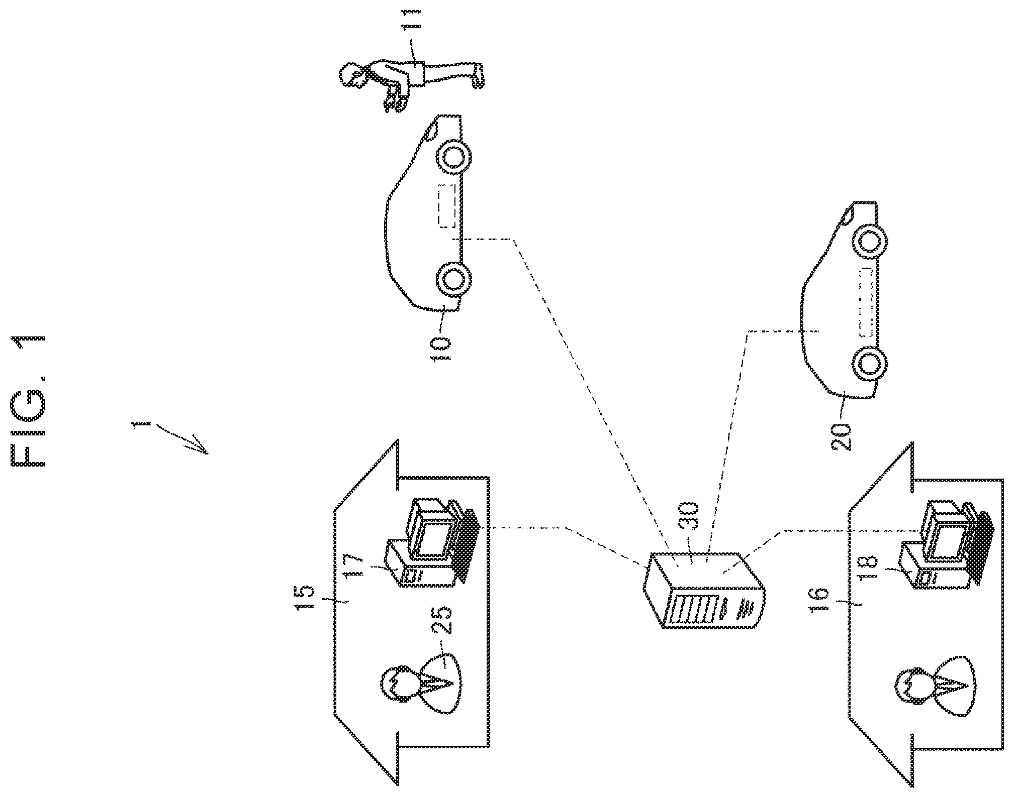 Patent US11814028 — Information collection system — Figure 1