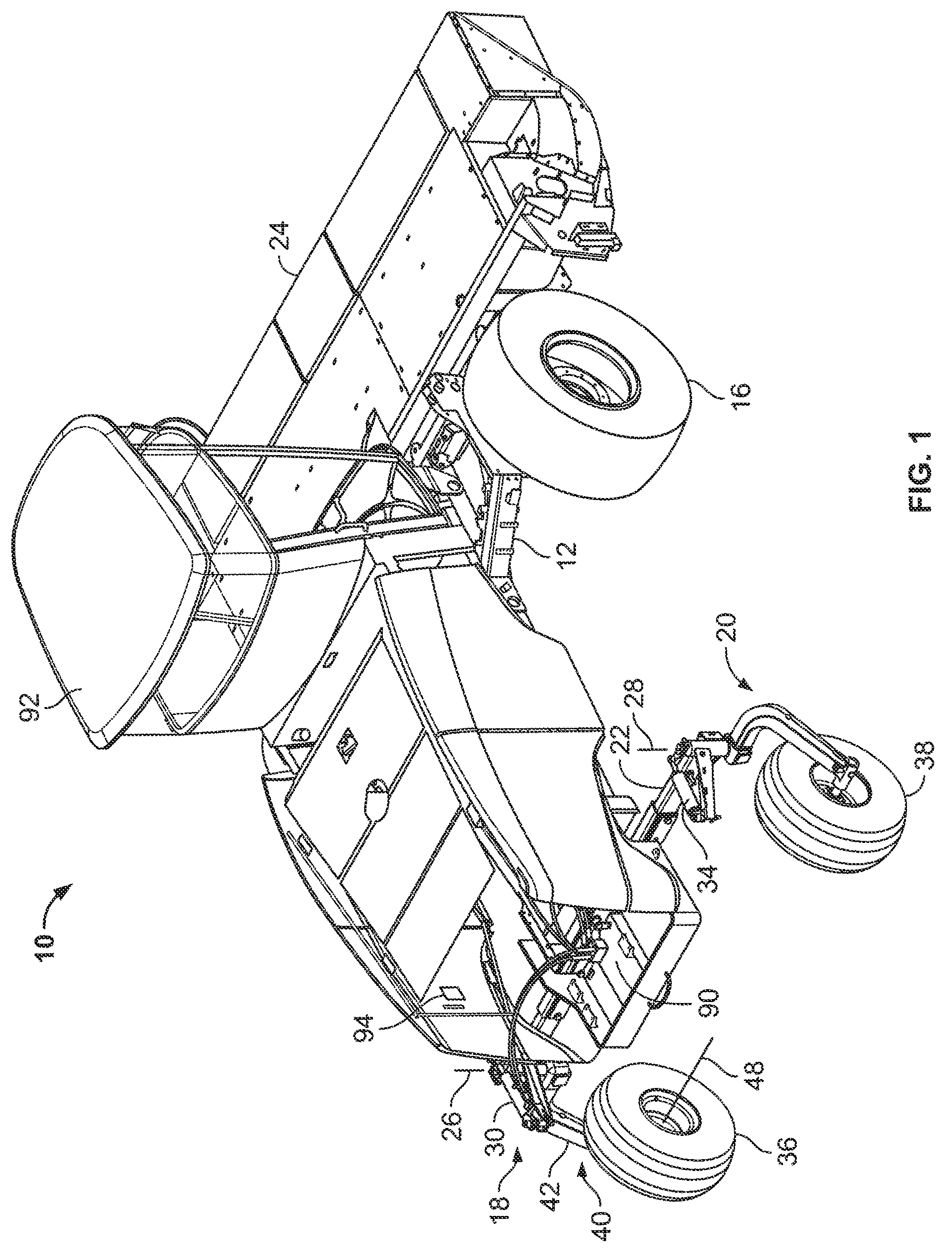 Patent US11814029 — Caster wheel orientation sensor assembly — Figure 1