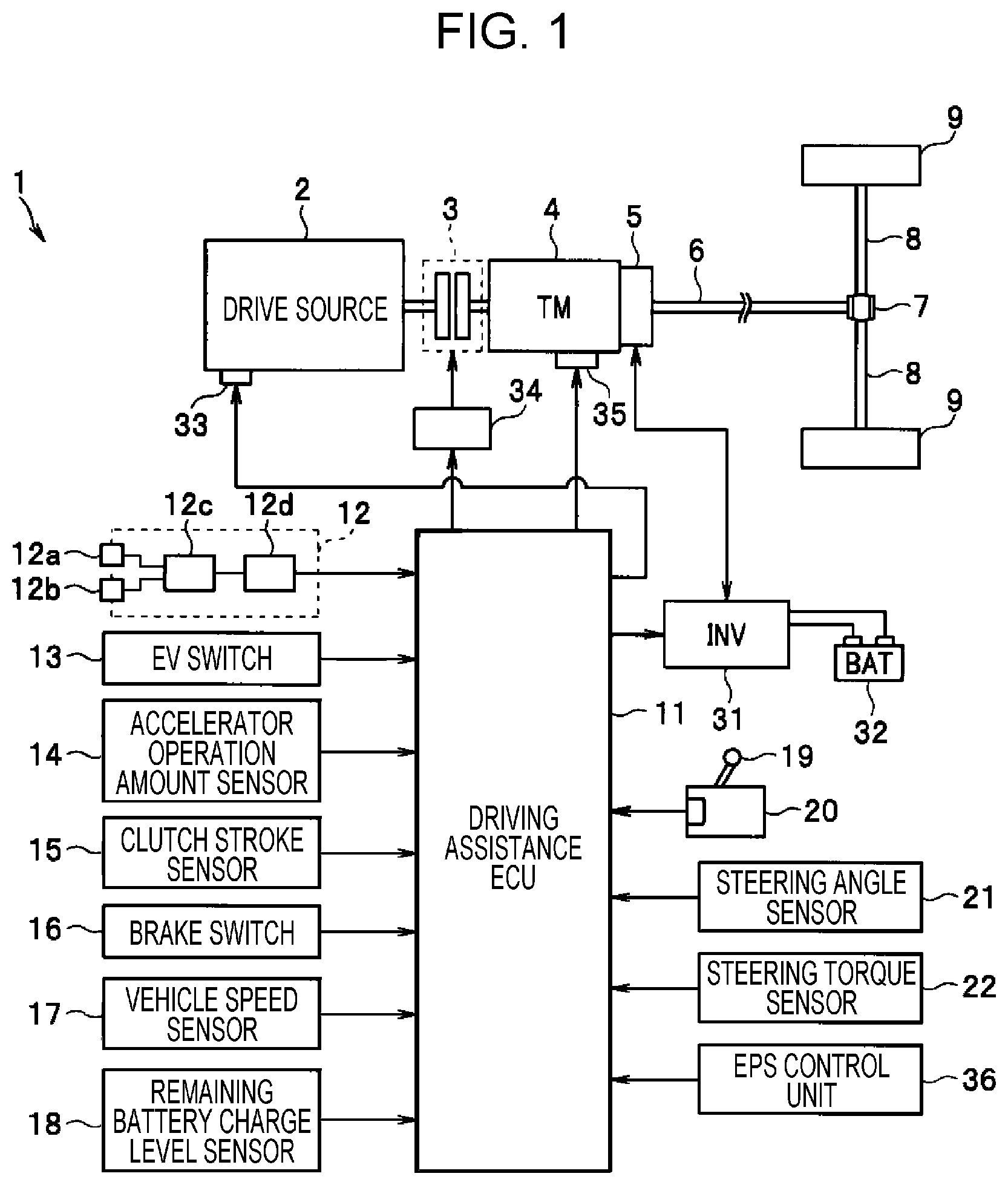 Patent US11814031 — Driving assistance apparatus — Figure 1