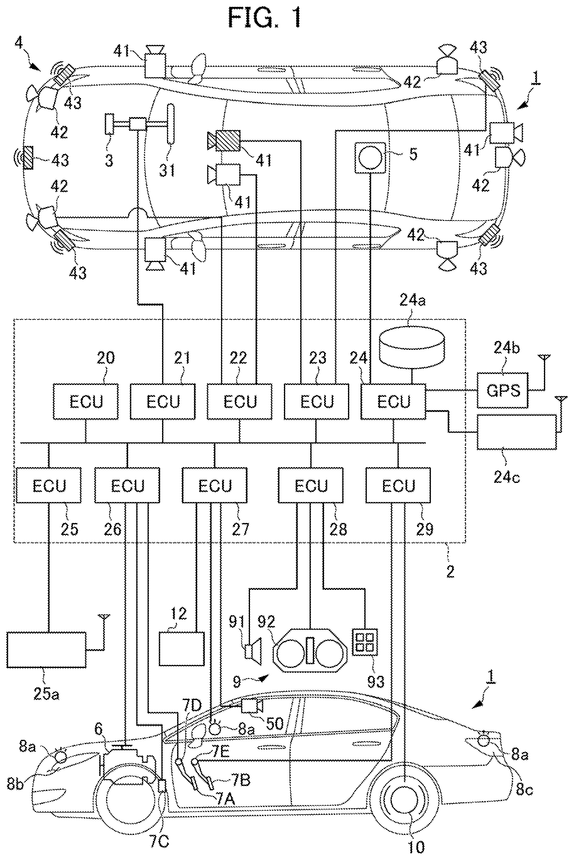 Patent US11814066 — Driving support device — Figure 1