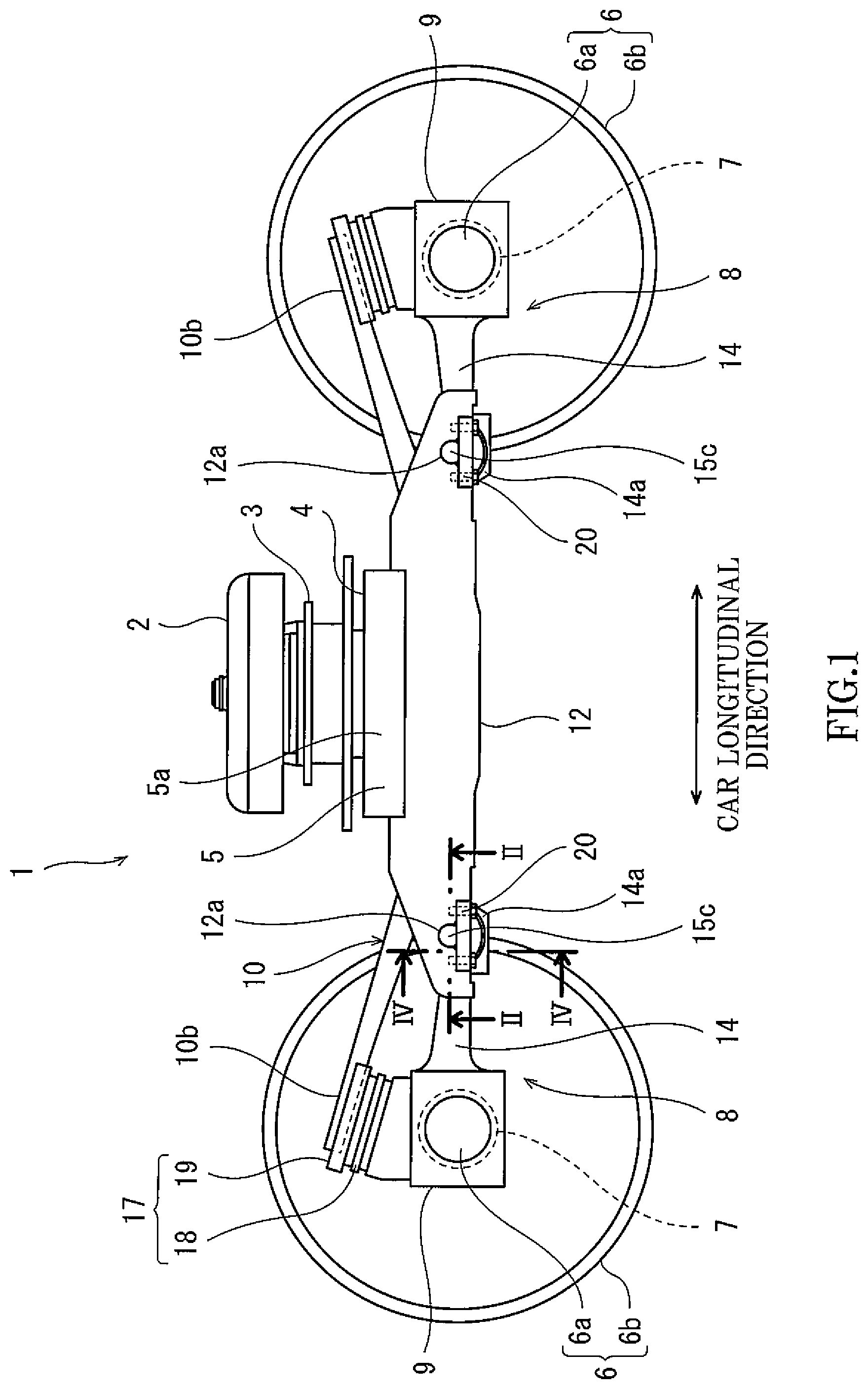 Patent US11814087 — Support structure of railcar bogie and method of supporting railcar bogie — Figure 1
