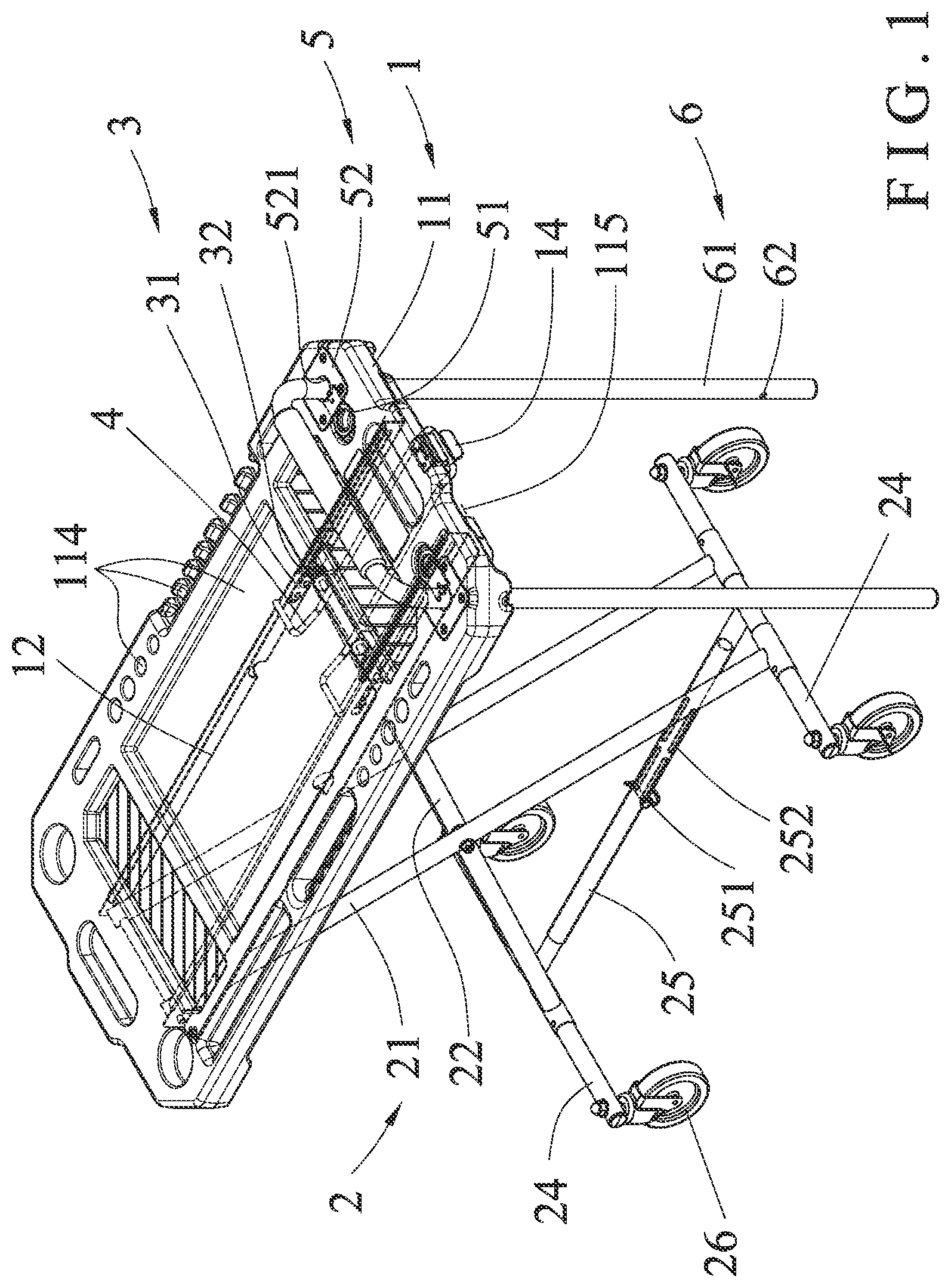 Patent US11814093 — Telescopic cart — Figure 1