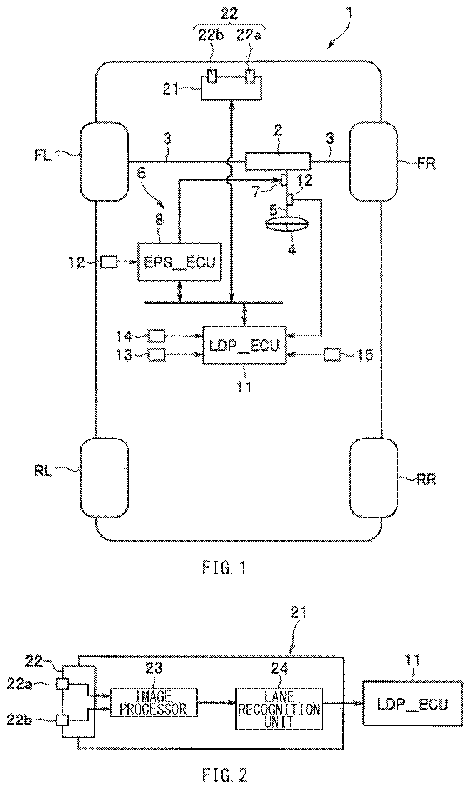 Patent US11814099 — Lane departure prevention control apparatus — Figure 1
