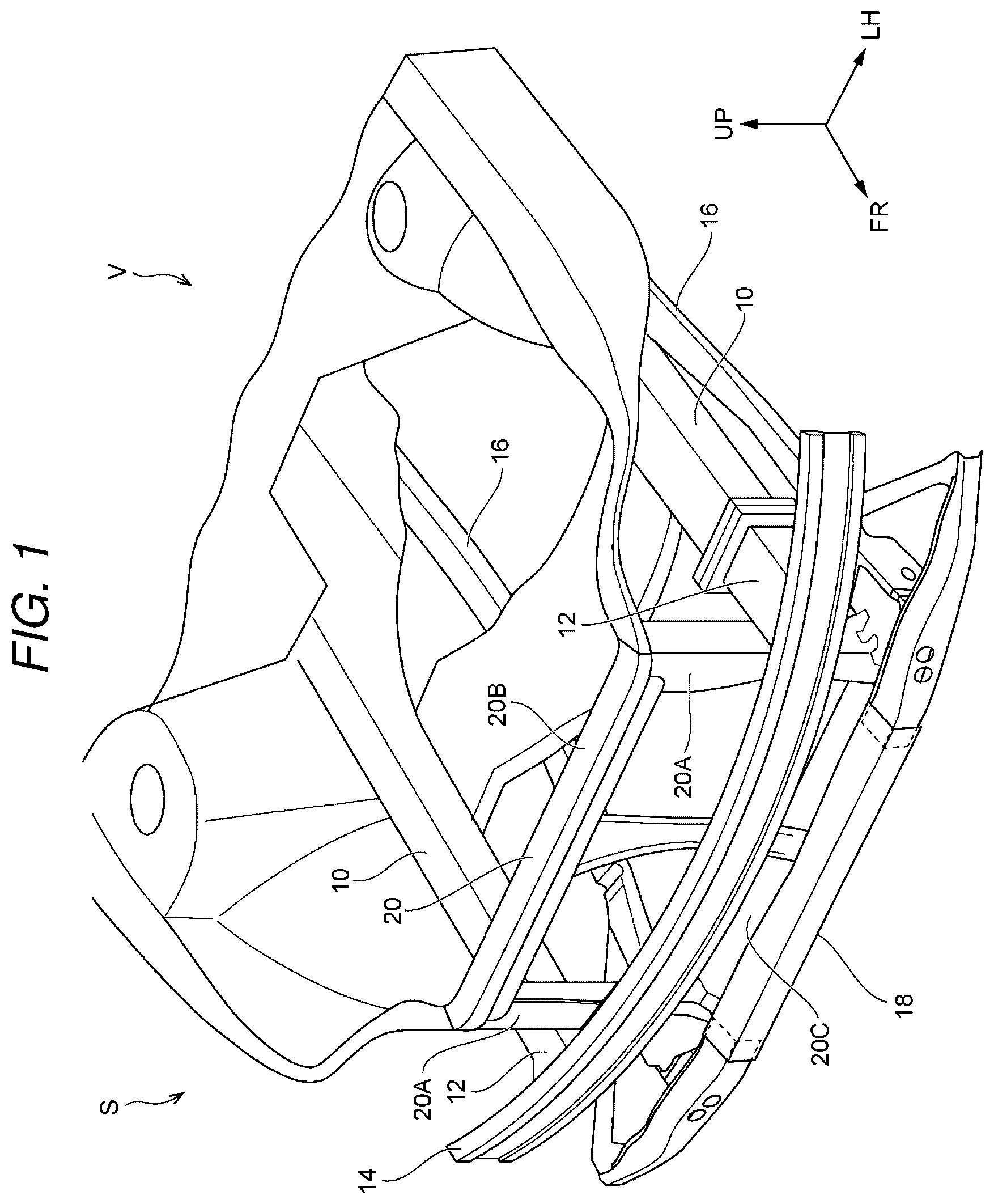 Patent US11814102 — Vehicle front structure — Figure 1