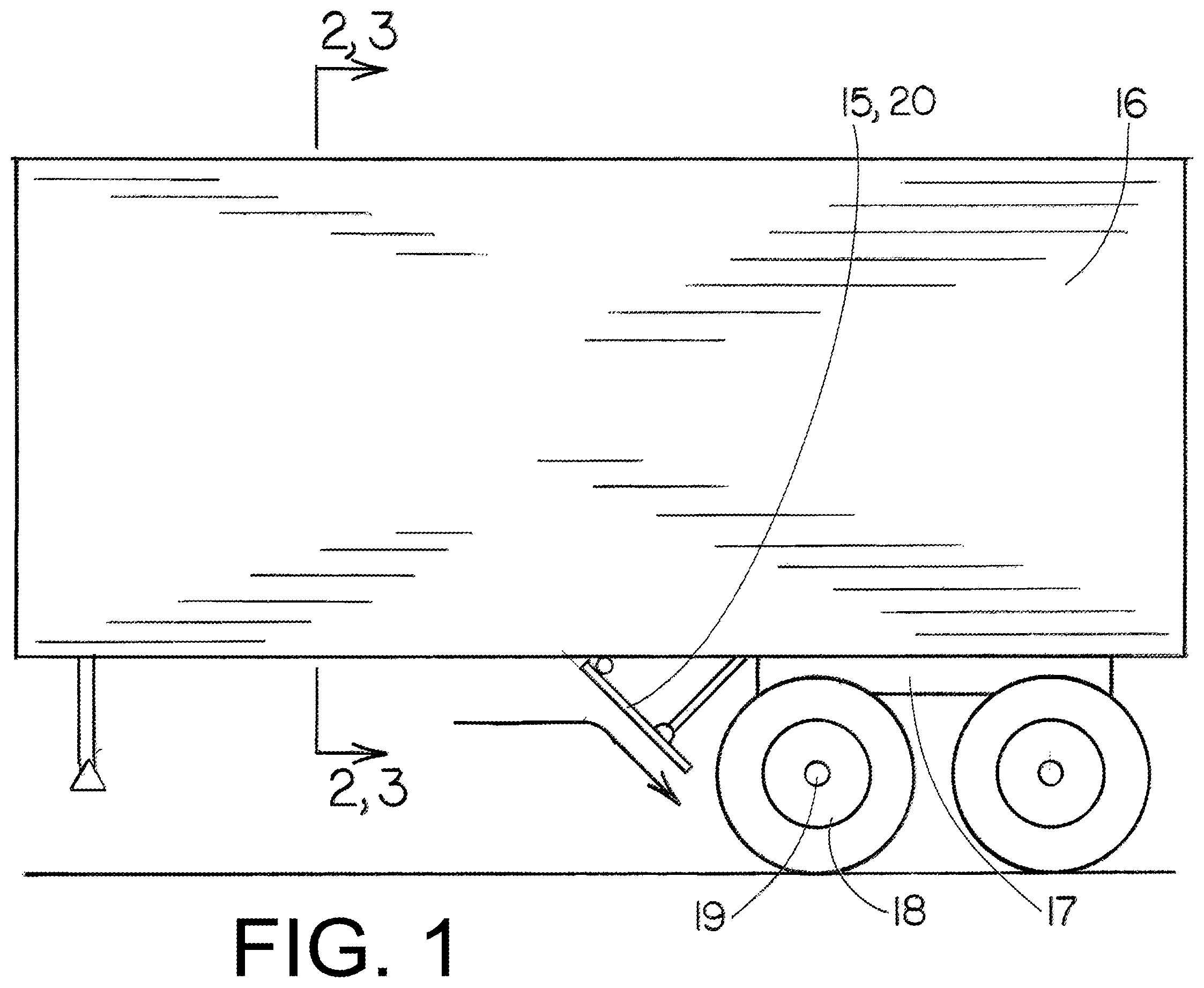 Patent US11814112 — Inner wheel skirt reducing vehicle drag — Figure 1