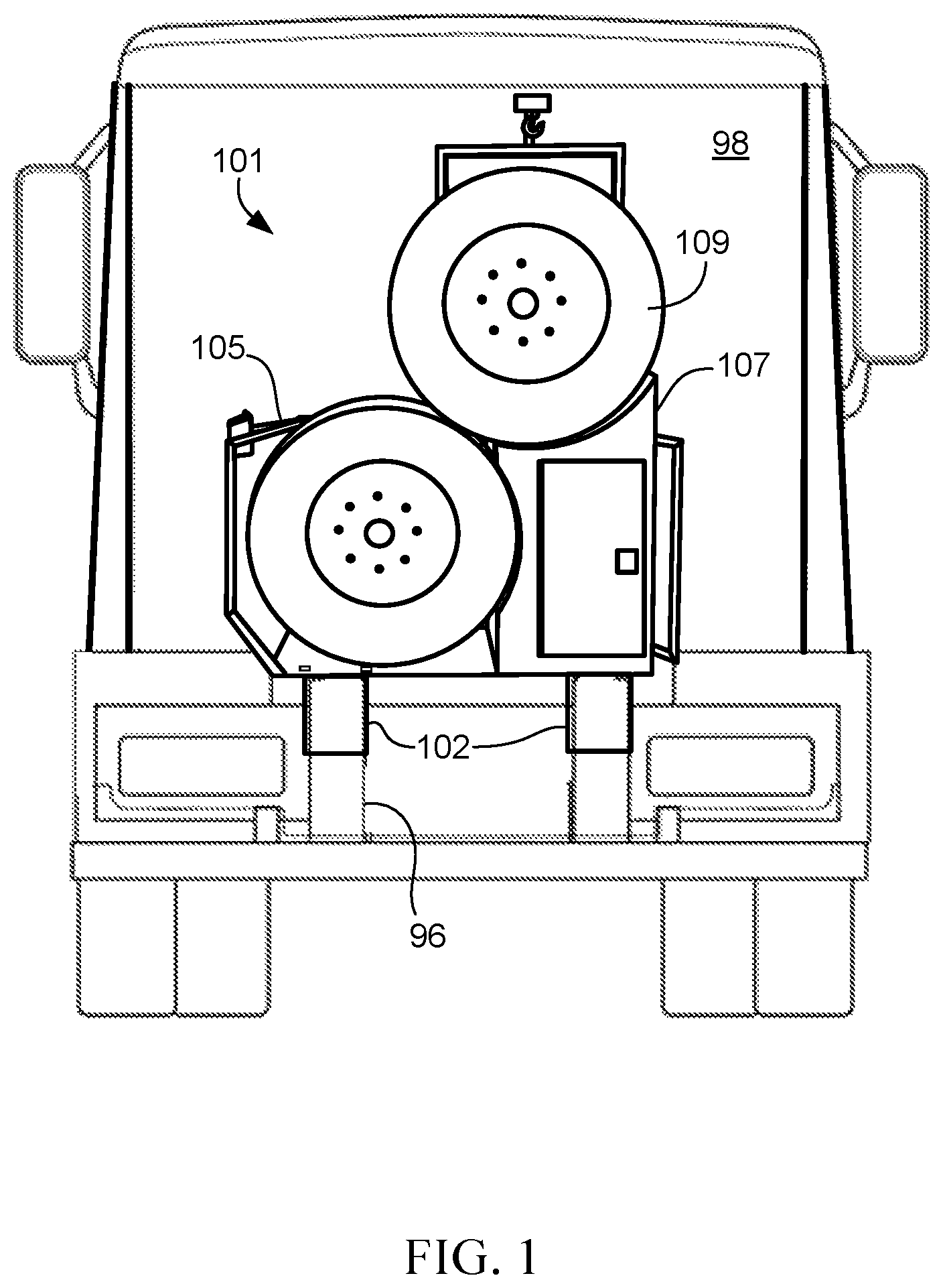 Patent US11814114 — Tire tool mount assembly — Figure 1