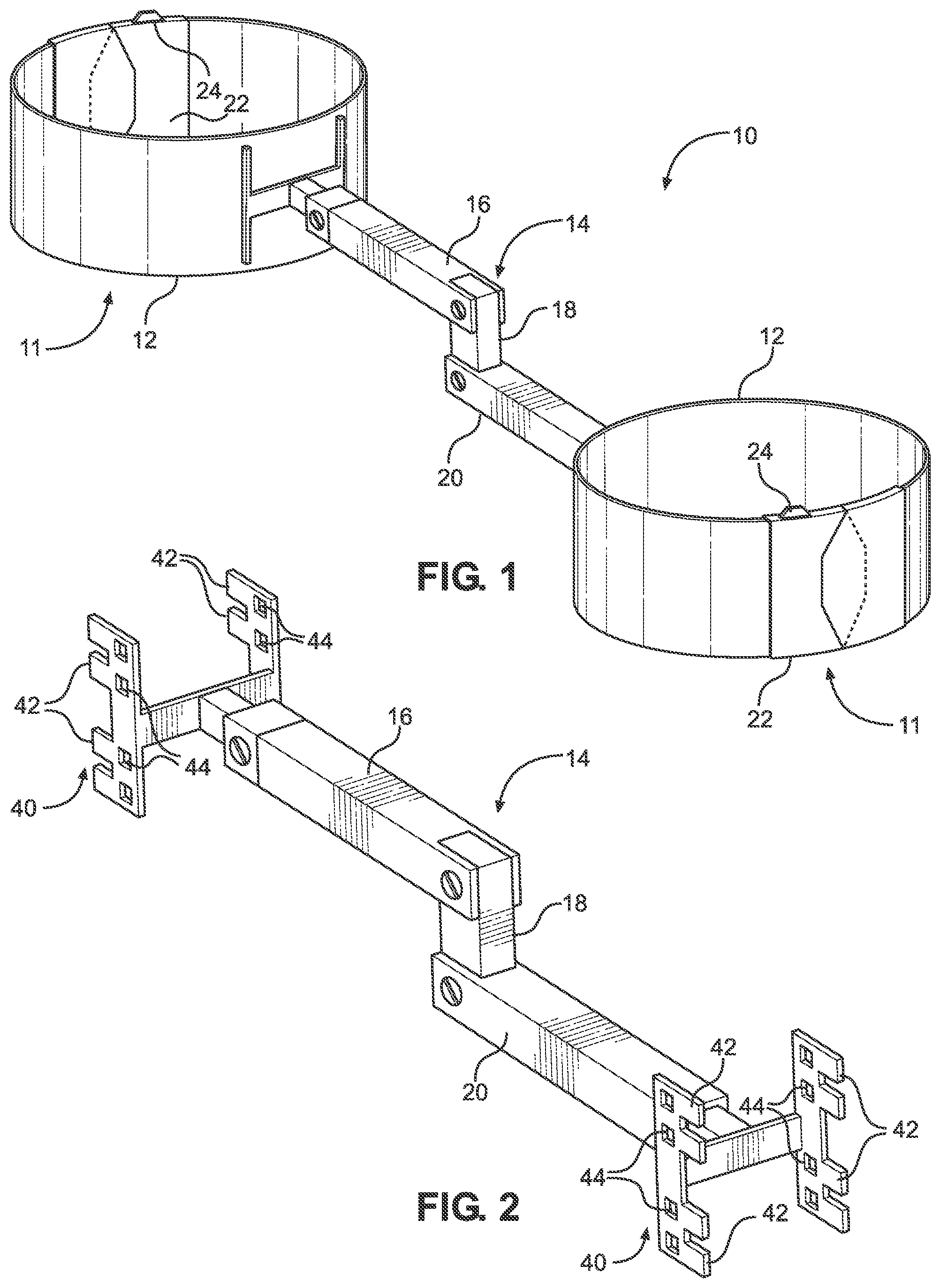 Patent US11814124 — Securement apparatus for connecting riders together on a vehicle — Figure 1