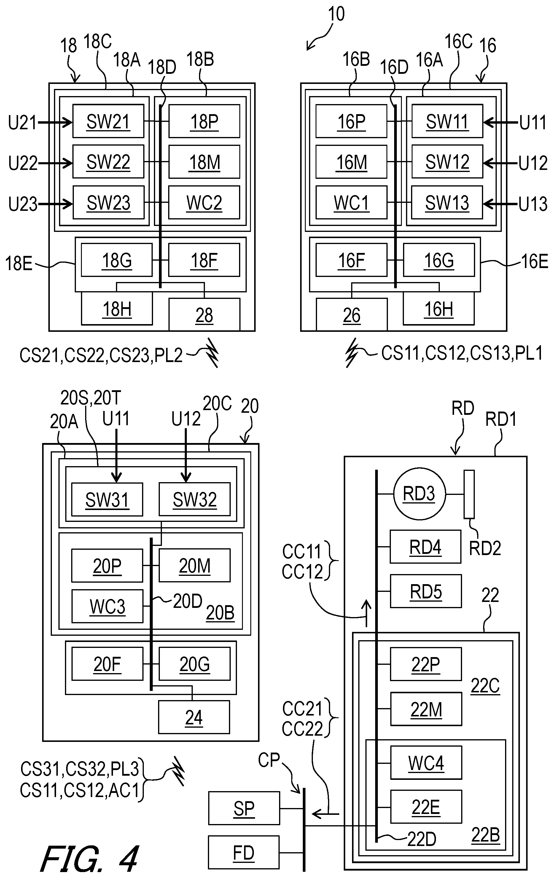 Patent US11814128 Figure 4 – Operating device and operating system for human-powered vehicle
