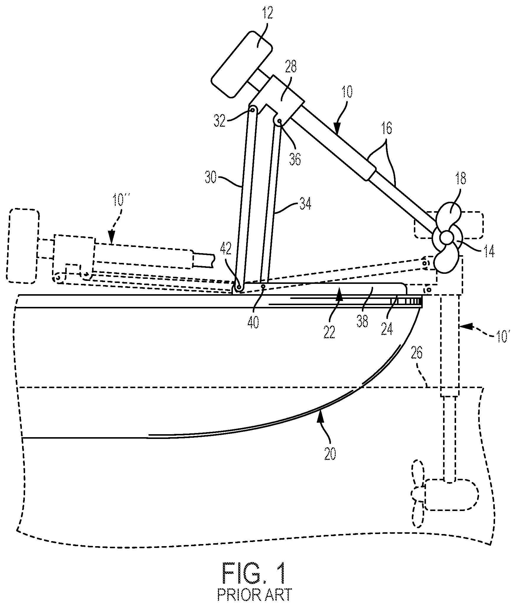 Patent US11814150 — Trolling motor and mount for trolling motor — Figure 1