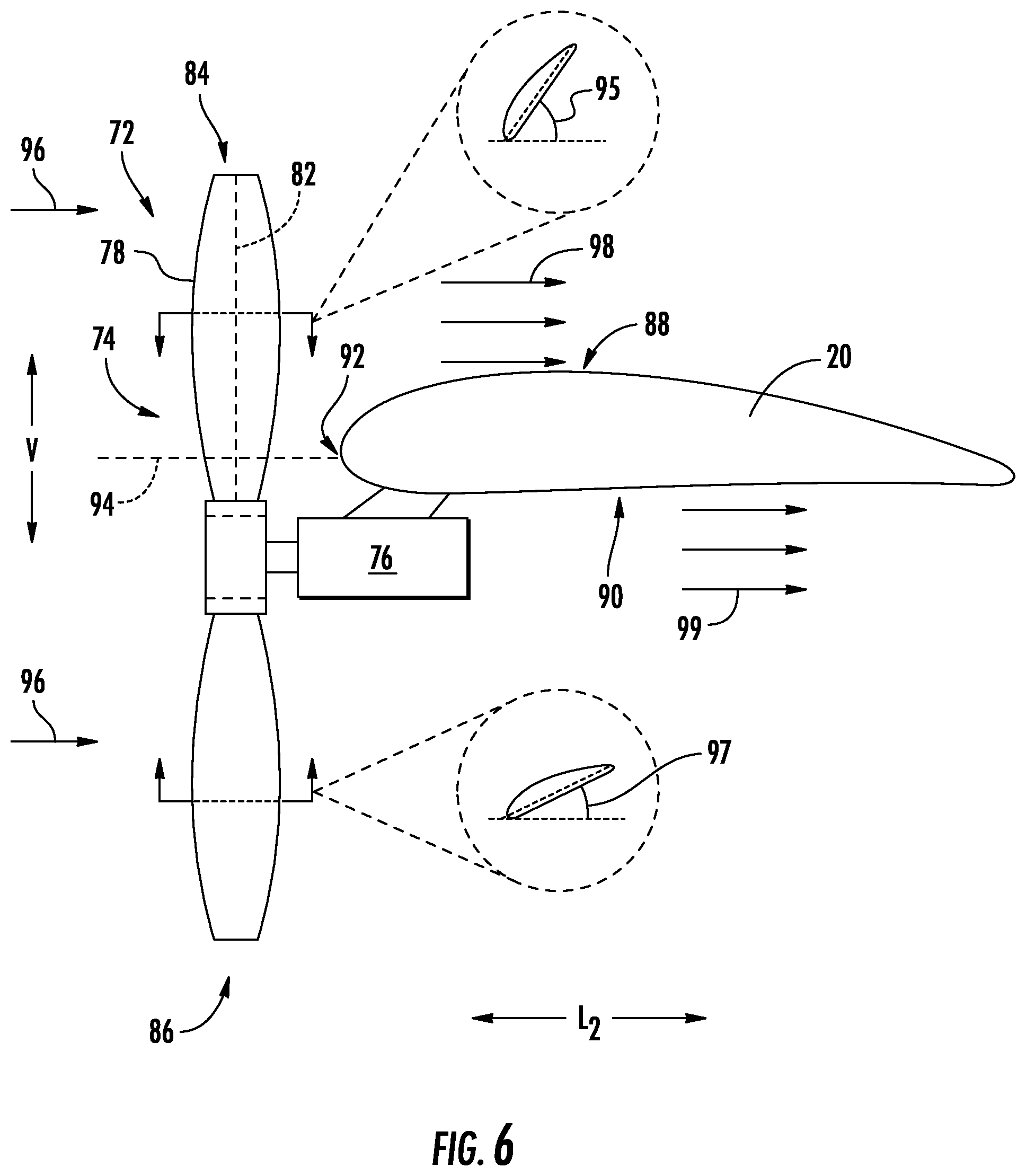 Patent US11814154 Figure 5 – Pitch angles of an aircraft engine rotor assembly