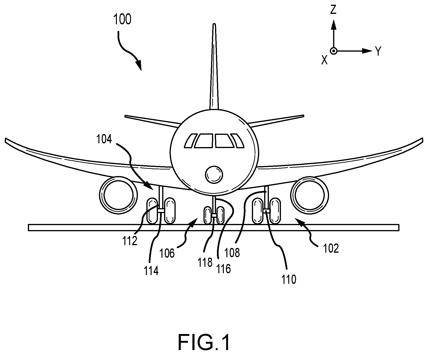 Patent US11814160 Figure 1 – Landing gear percolation