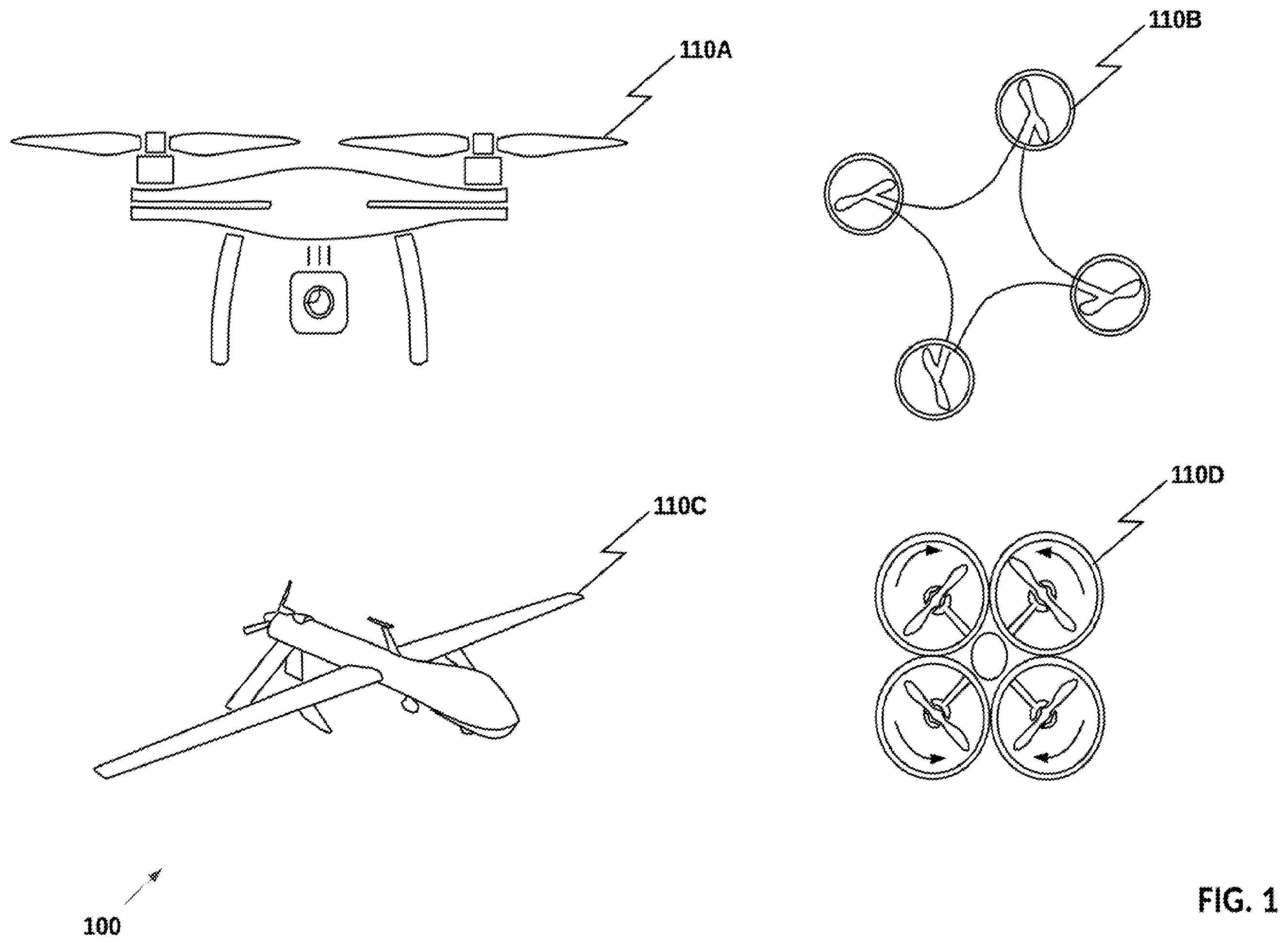 Patent US11814173 — Systems and methods for unmanned aerial vehicles — Figure 1