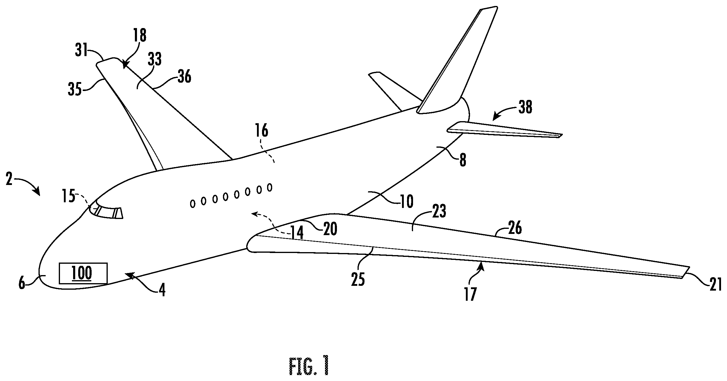 Patent US11814181 — Conformal thin film heaters for angle of attack sensors — Figure 1