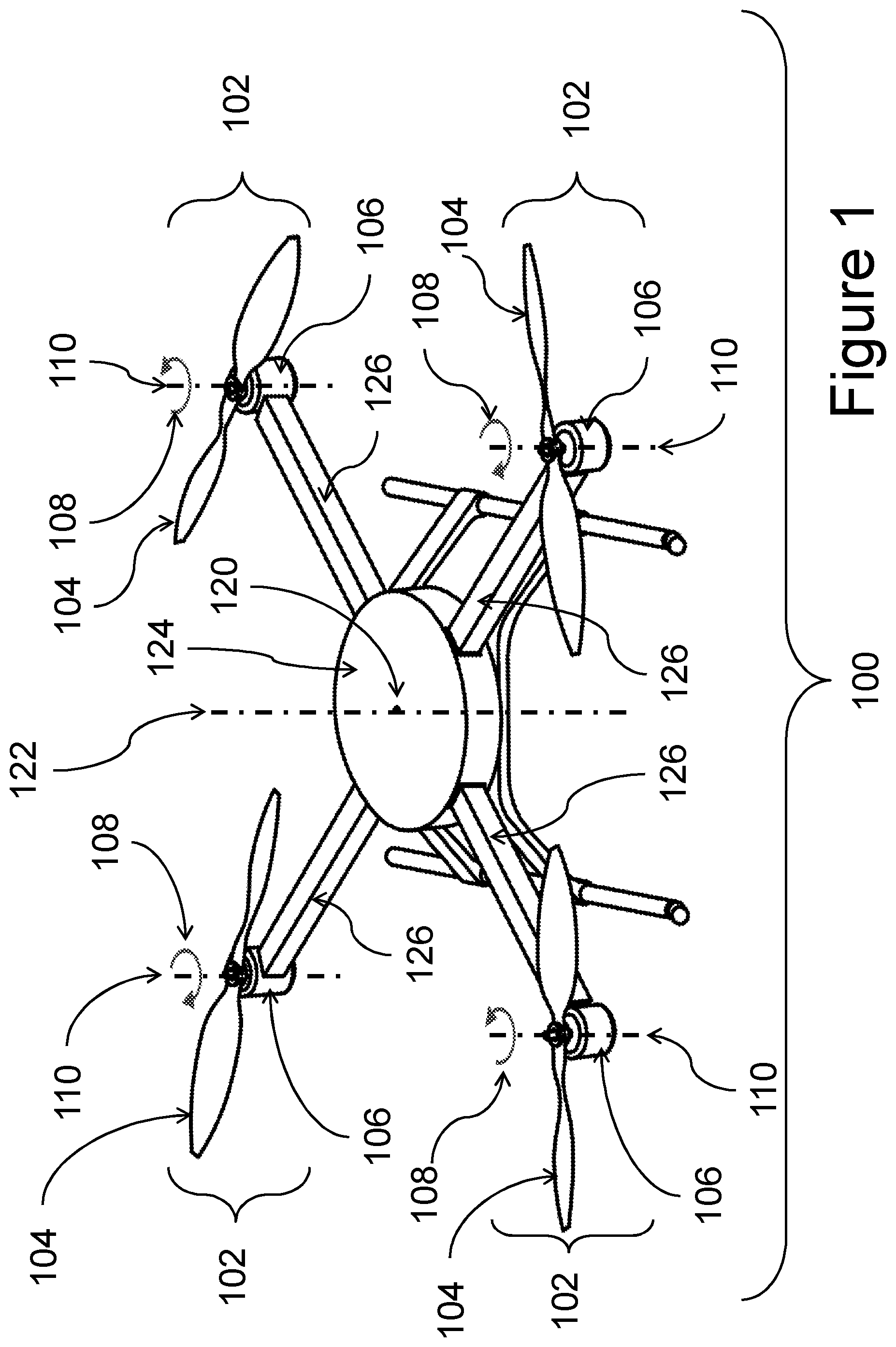 Patent US11814185 — Aerial vehicle — Figure 1