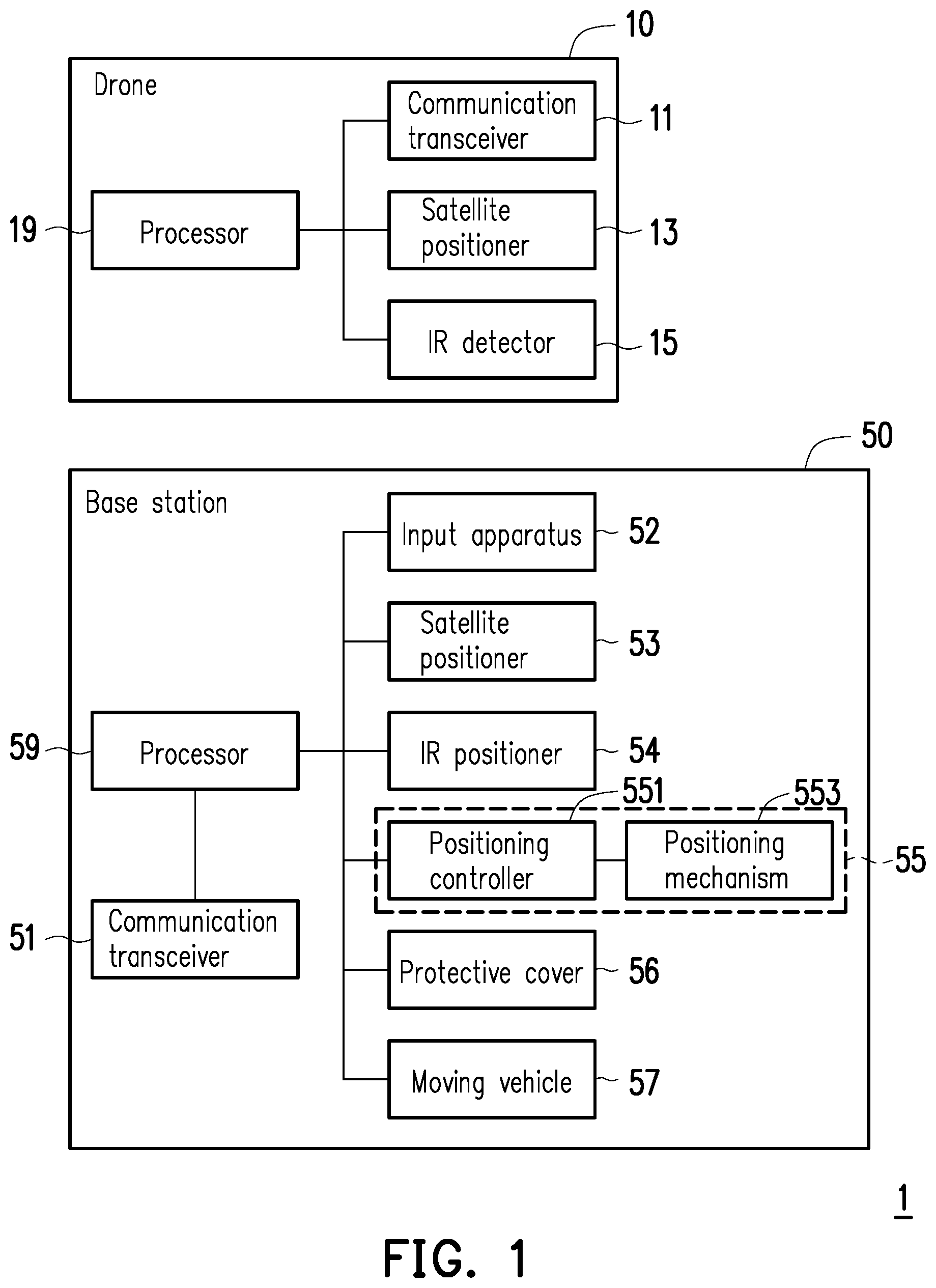 Patent US11814191 — Monitoring system, base station and control method thereof — Figure 1