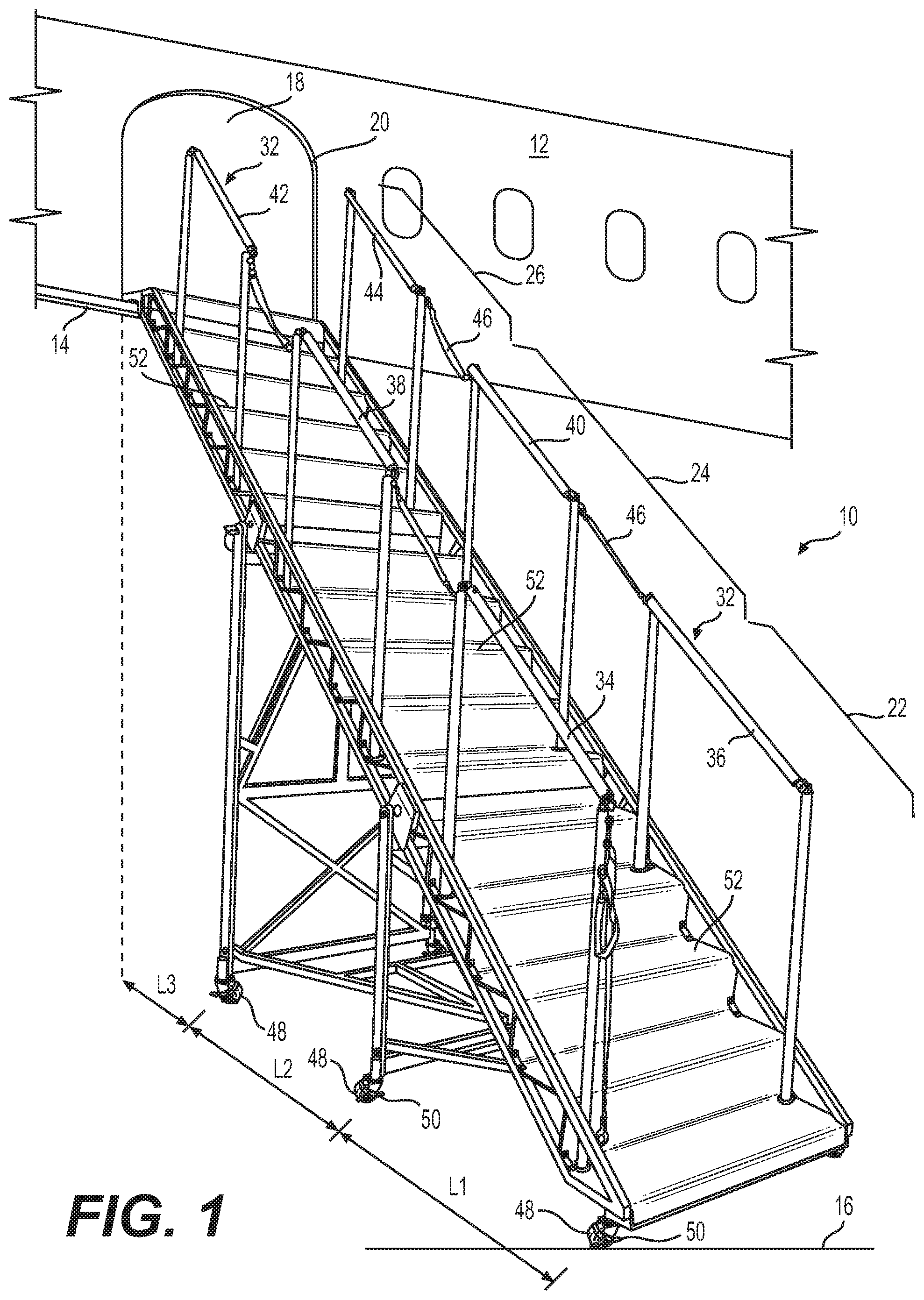Patent US11814193 — Modular staircase — Figure 1