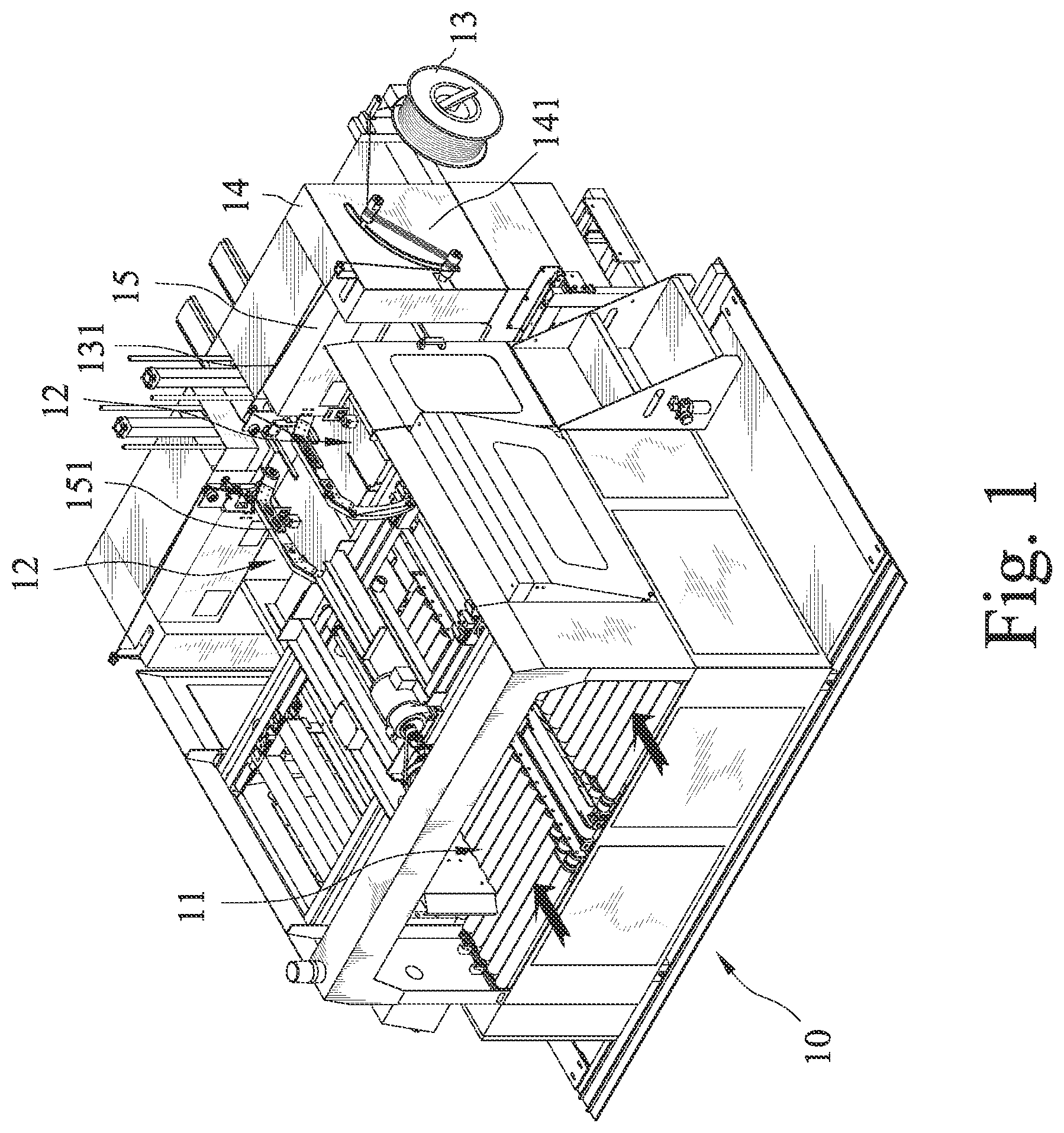 Patent US11814198 — Relaxation device of cardboard strapping machine — Figure 1