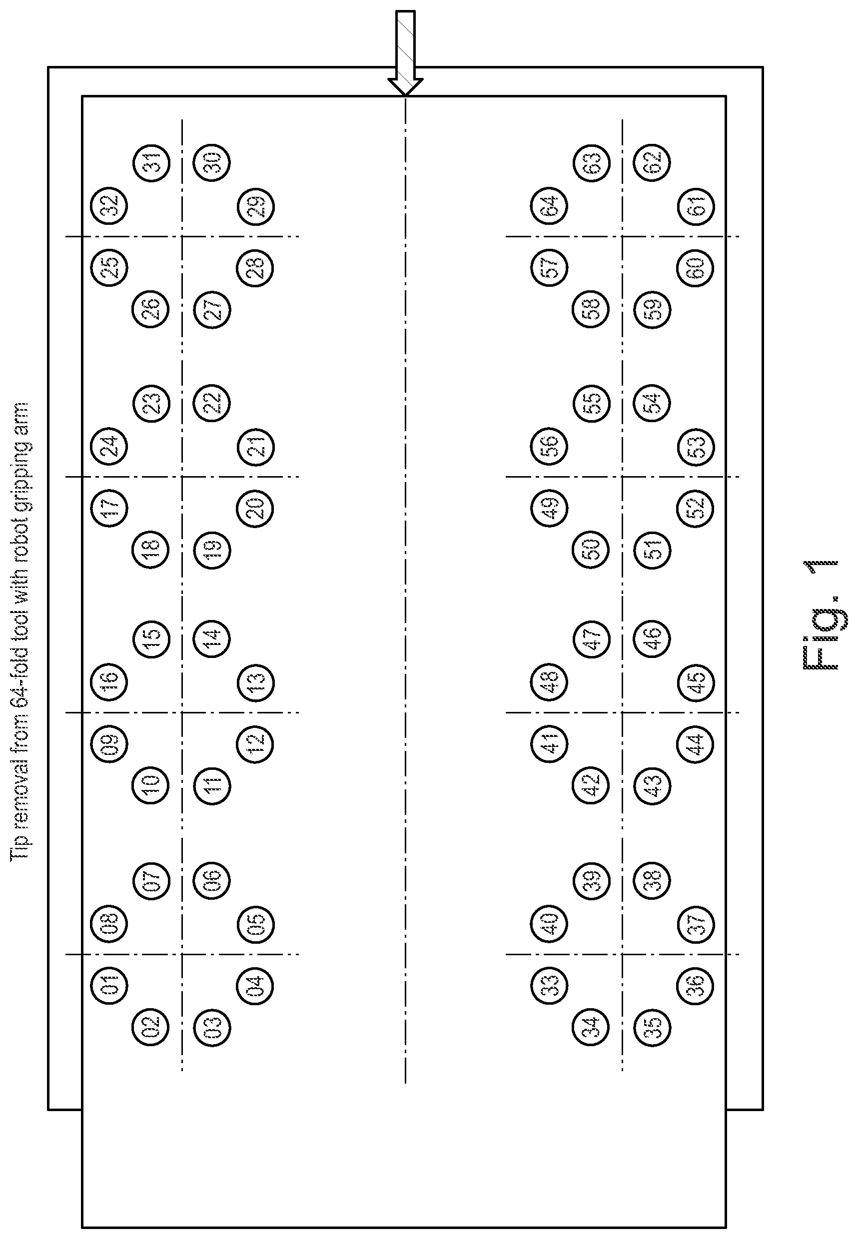 Patent US11814204 — Method and device for packing of injection molded parts — Figure 1