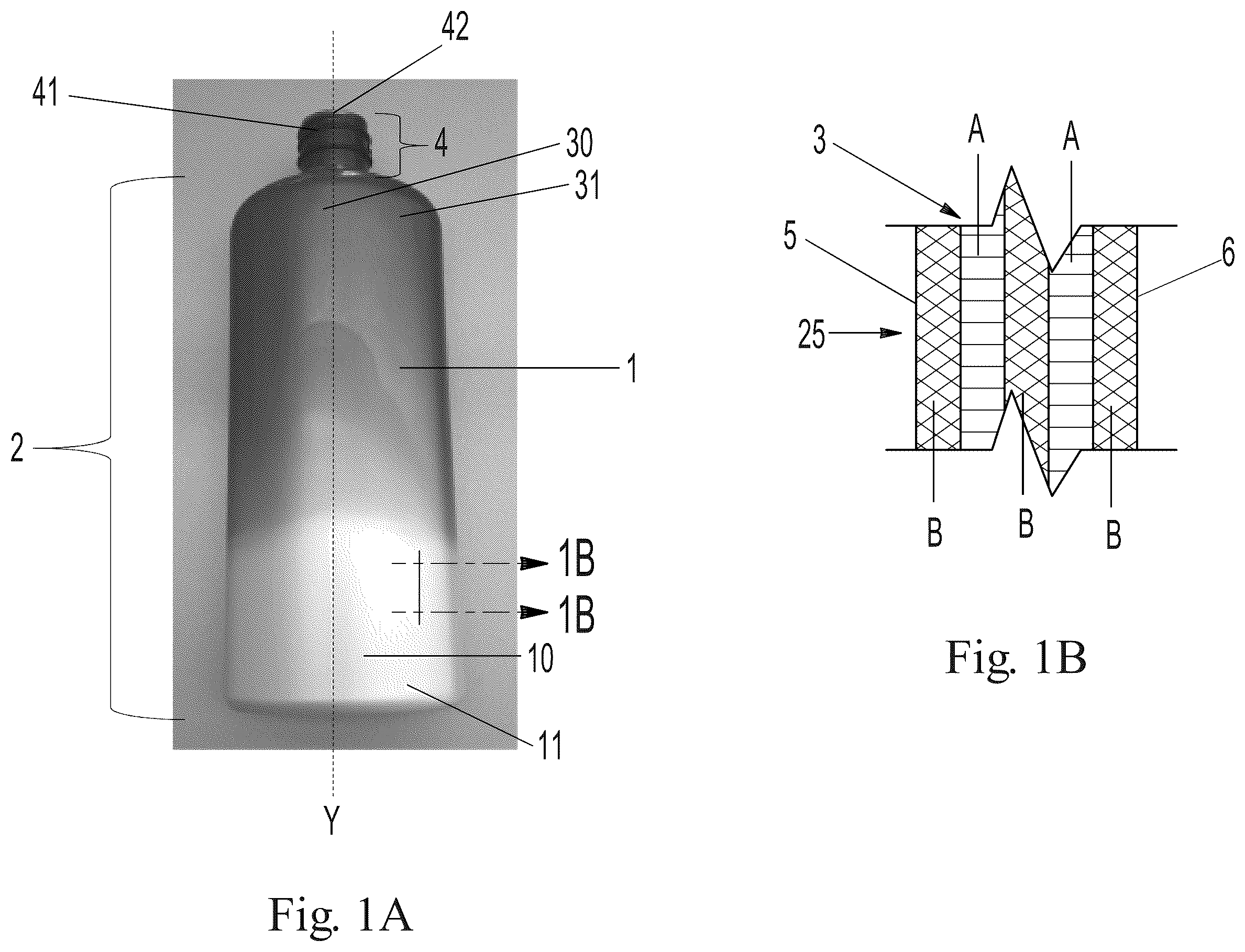 Patent US11814208 Figure 1 – Blow molded article with visual effects