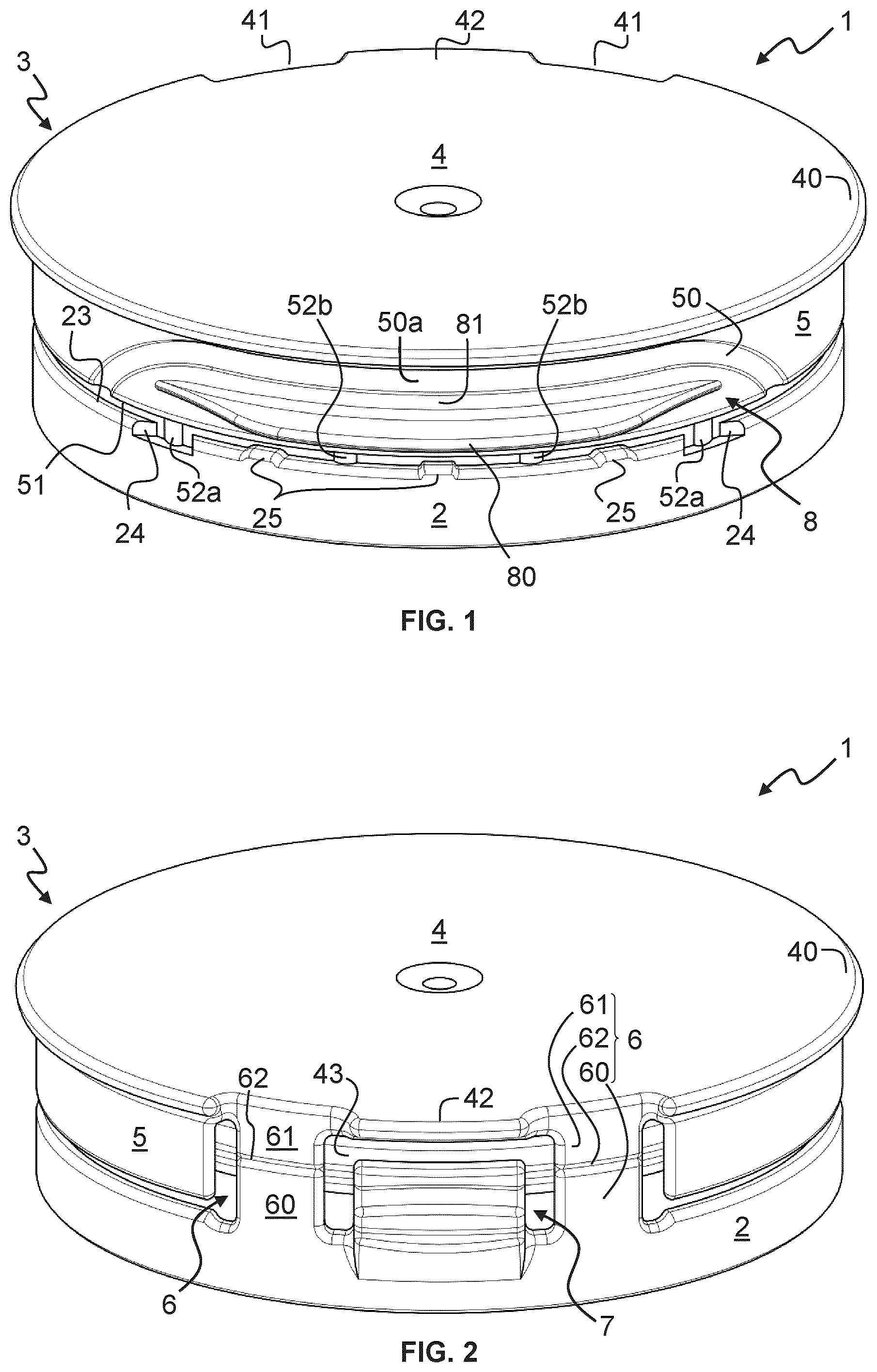 Patent US11814215 — Closure for a container neck — Figure 1